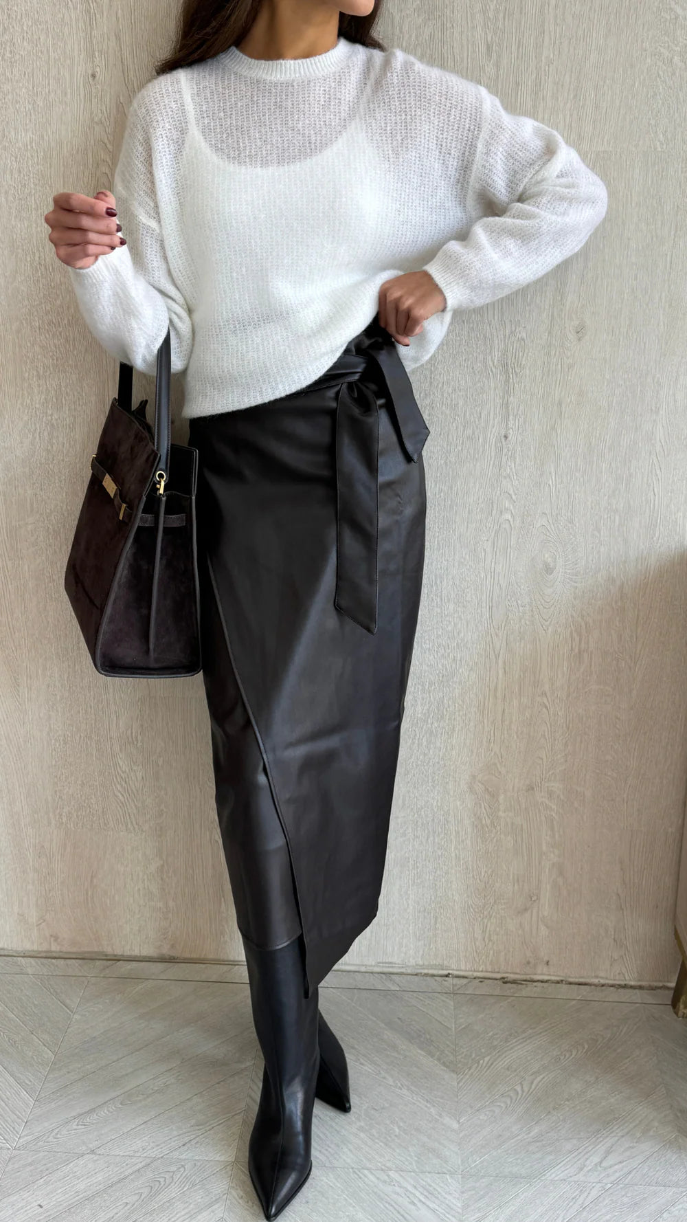 Charli Livia Wrap Skirt - Espresso