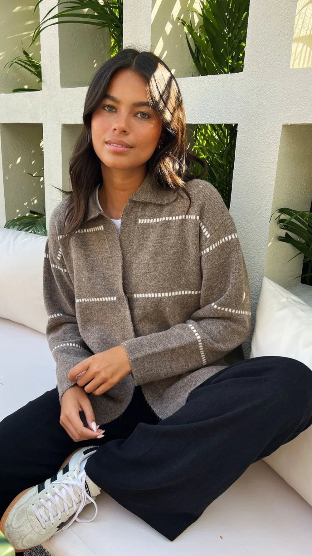 Charli Clara Stitch Cardigan - Sand