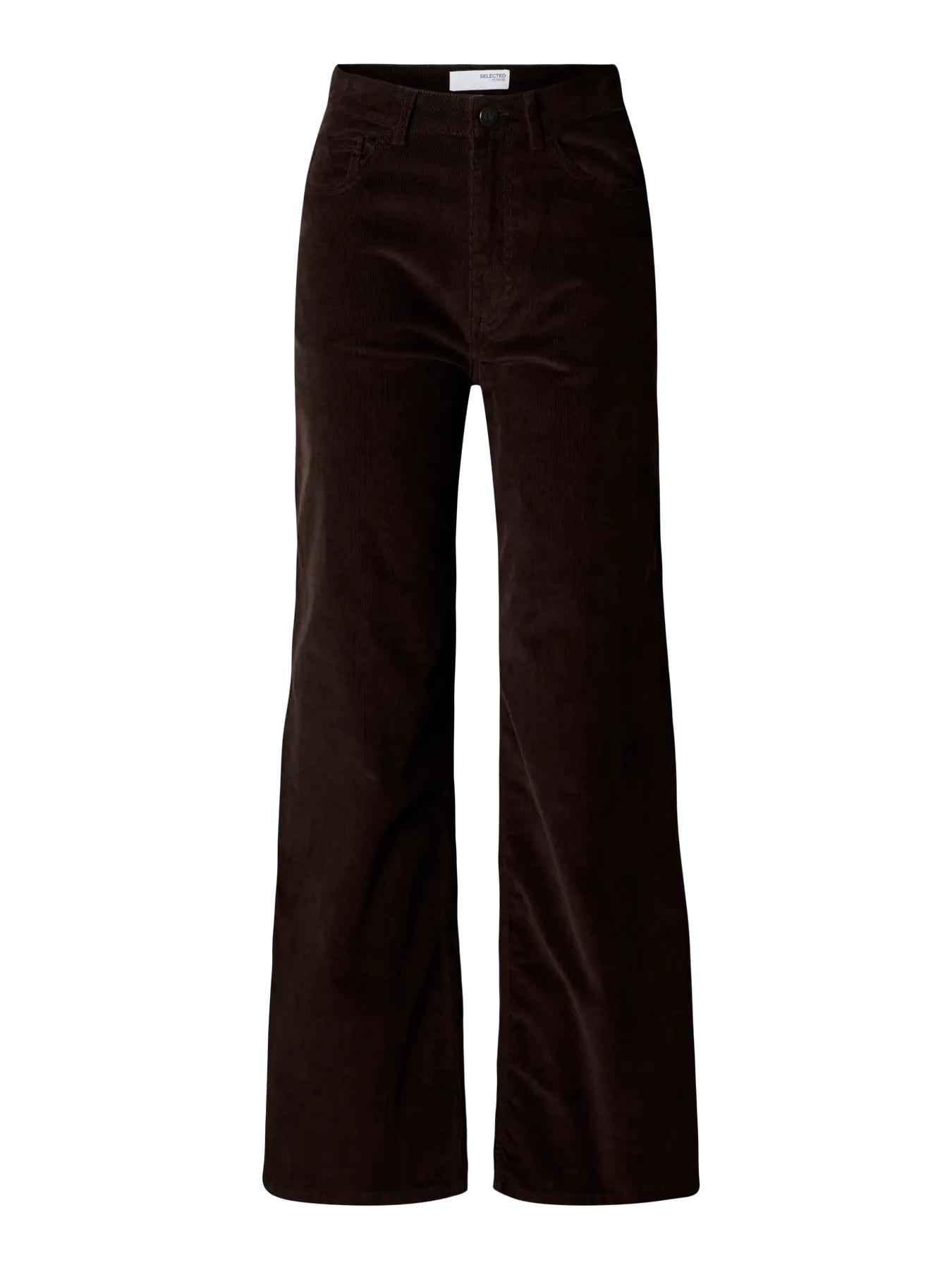 Selected Femme Wide Runa Cord Pant - Brown
