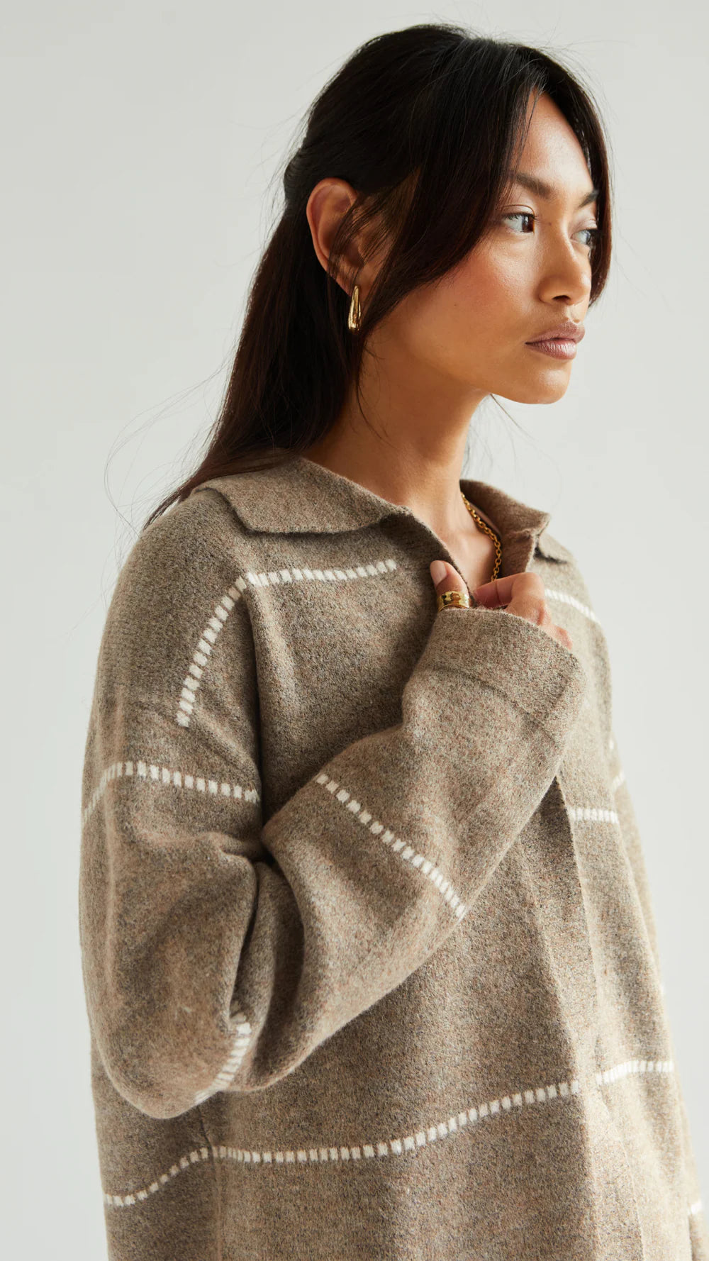 Charli Clara Stitch Cardigan - Sand