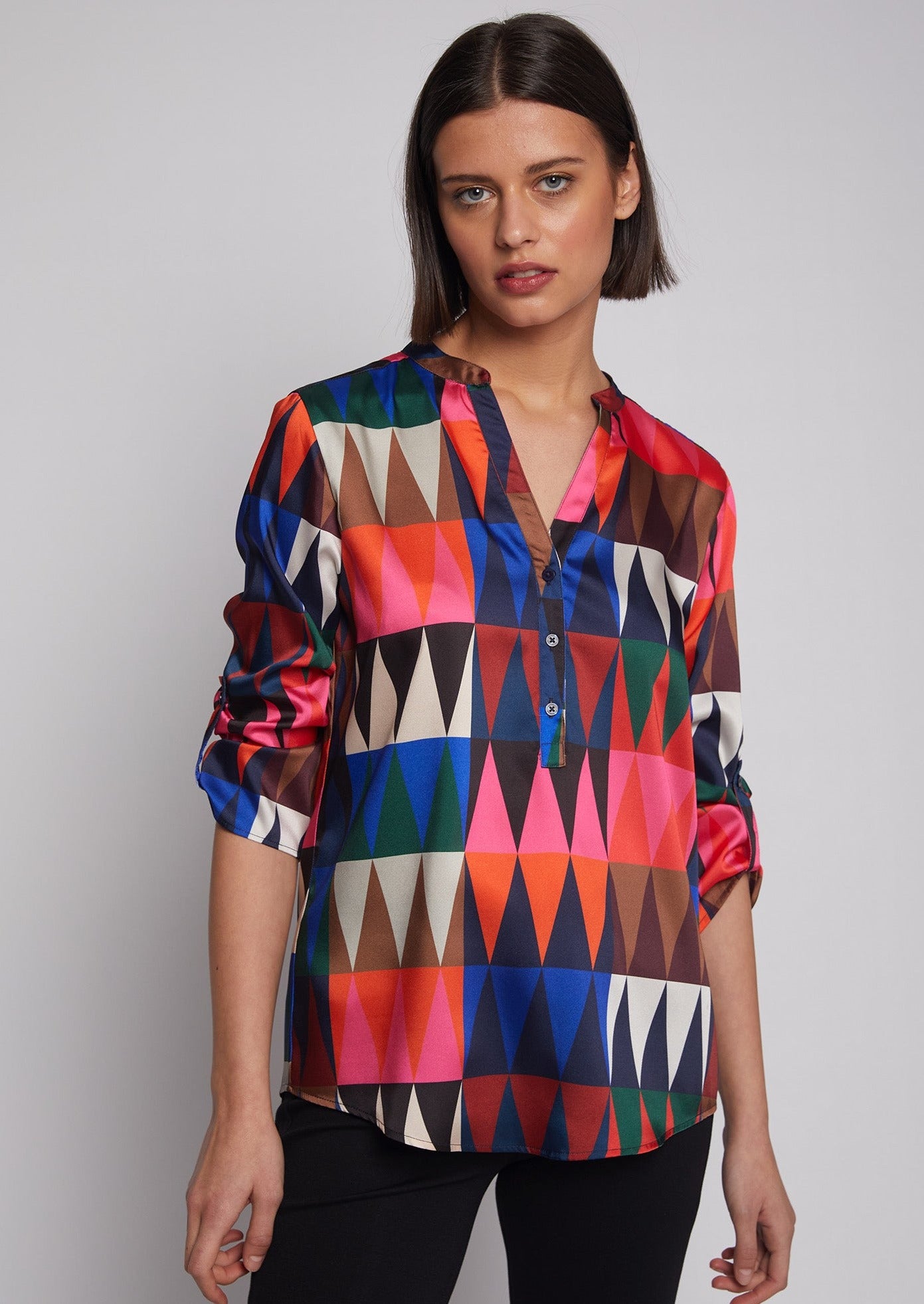 Vilagallo FRANCINA Mermaid Print Shirt 31055
