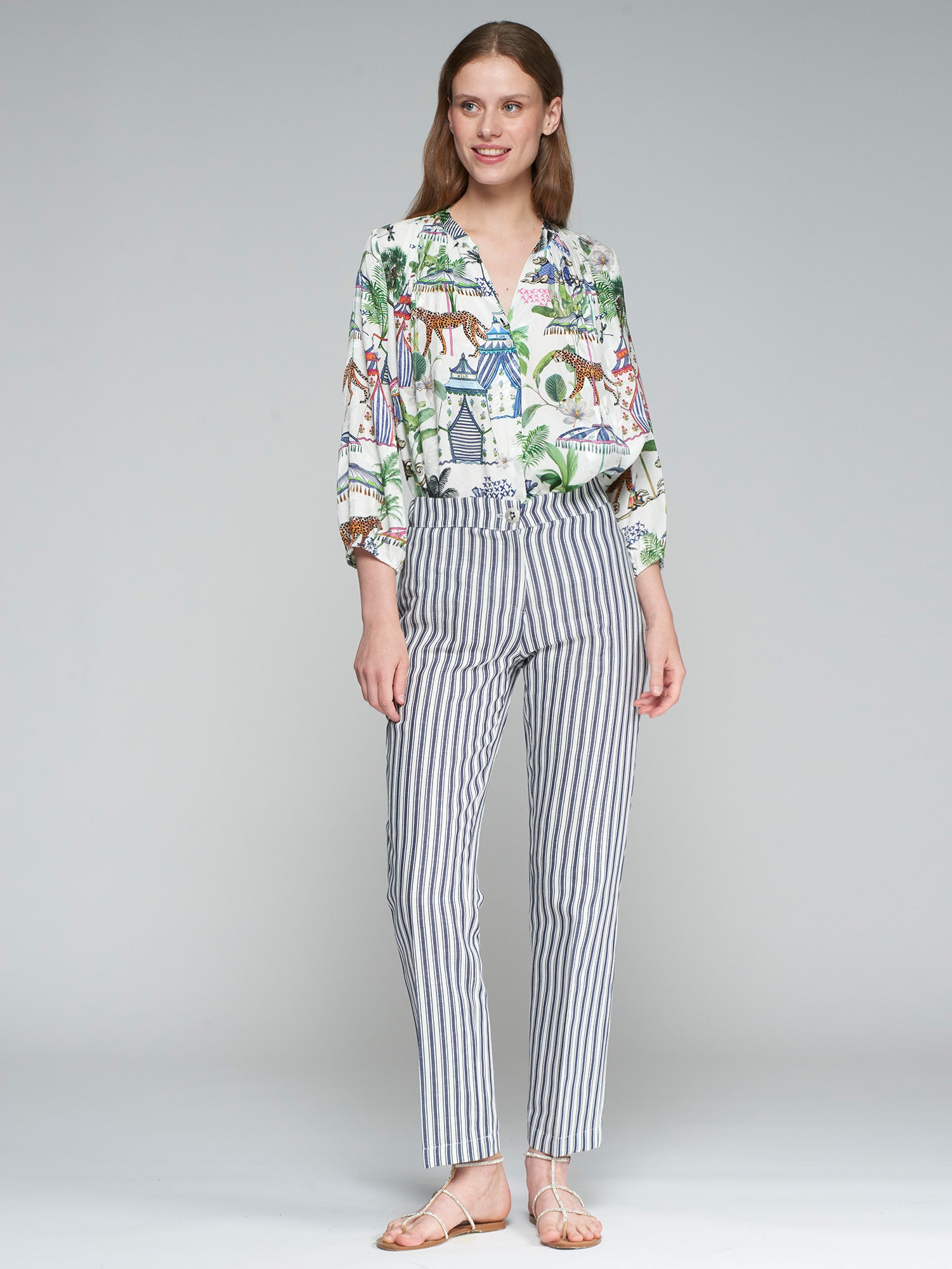 Vilagallo Striped Trousers - Azul