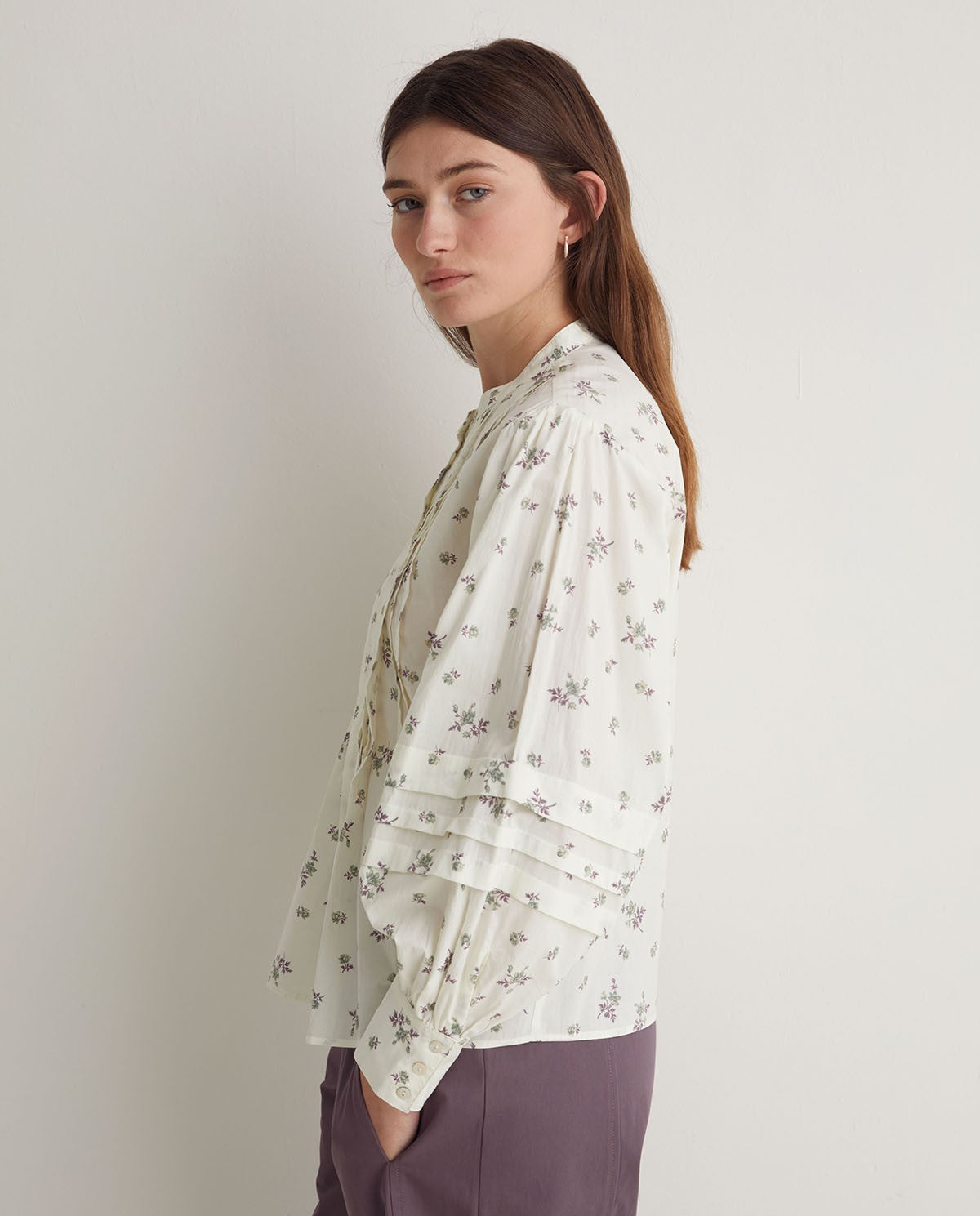 Yerse Floral Blouse - Cream