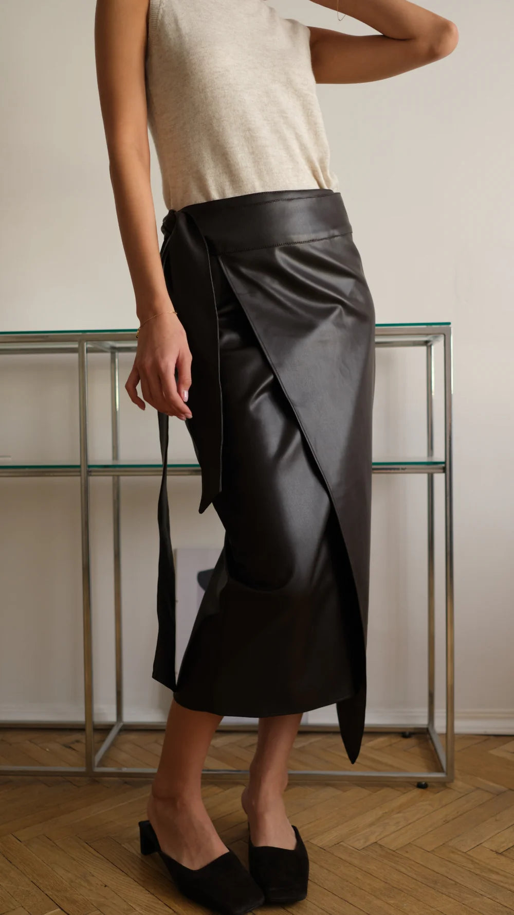 Charli Livia Wrap Skirt - Espresso