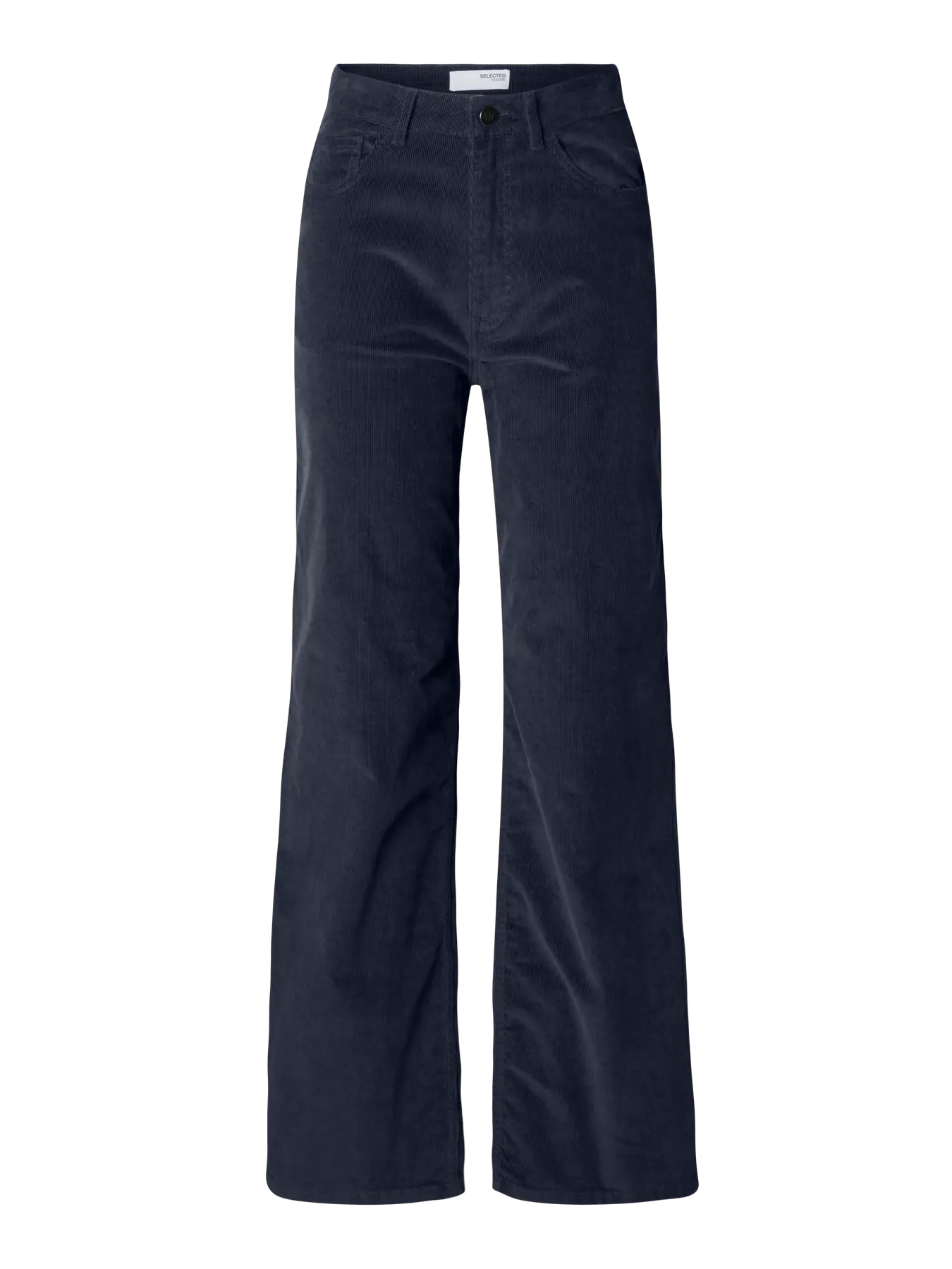 Selected Femme Wide Runa Cord Pant - Navy