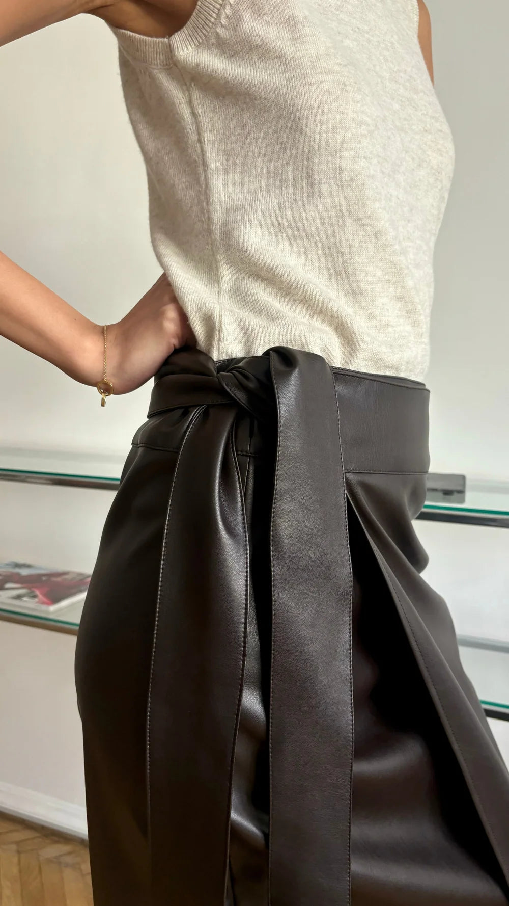Charli Livia Wrap Skirt - Espresso