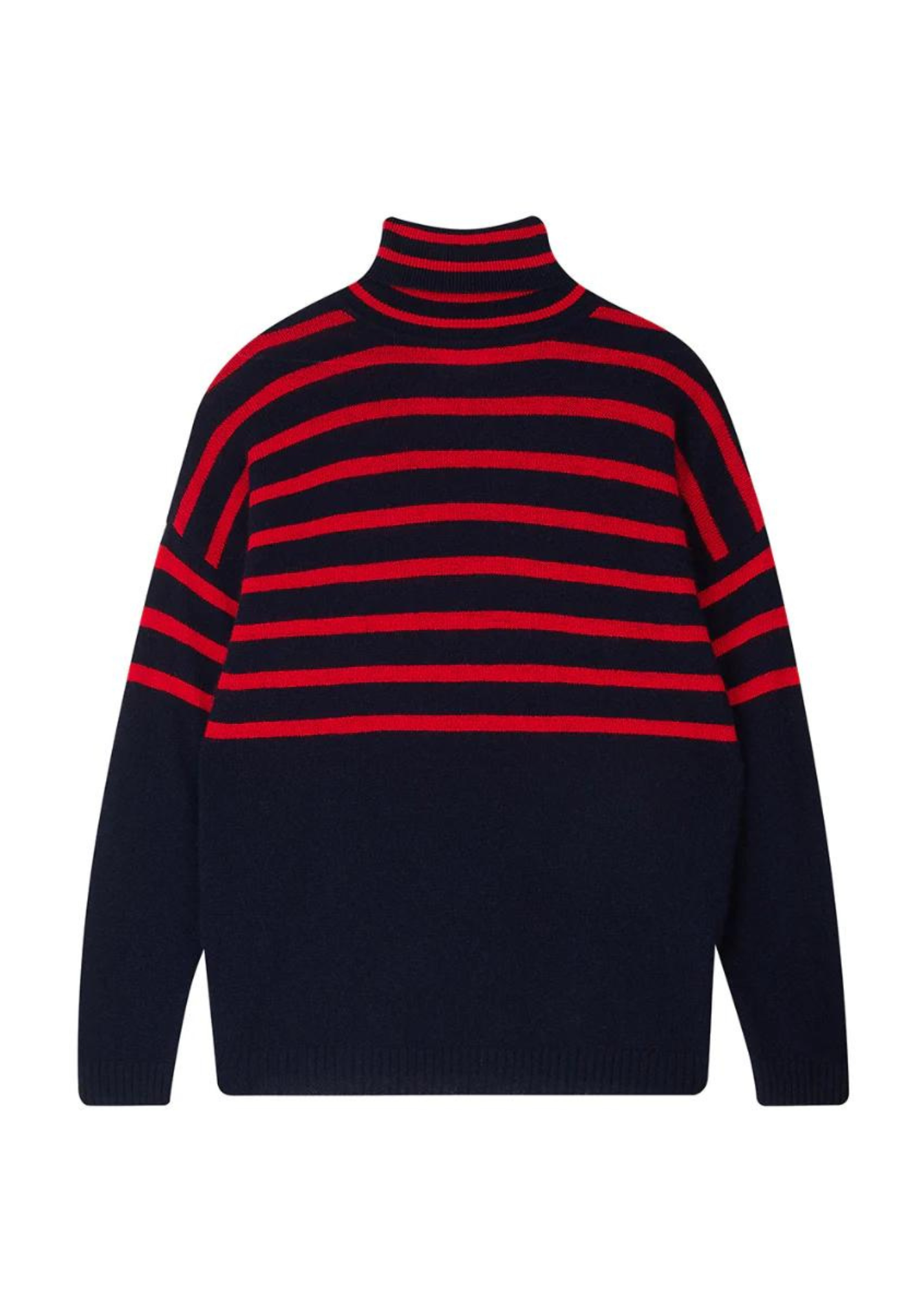 Jumper 1234 Half Stripe Jumper - Red/Navy