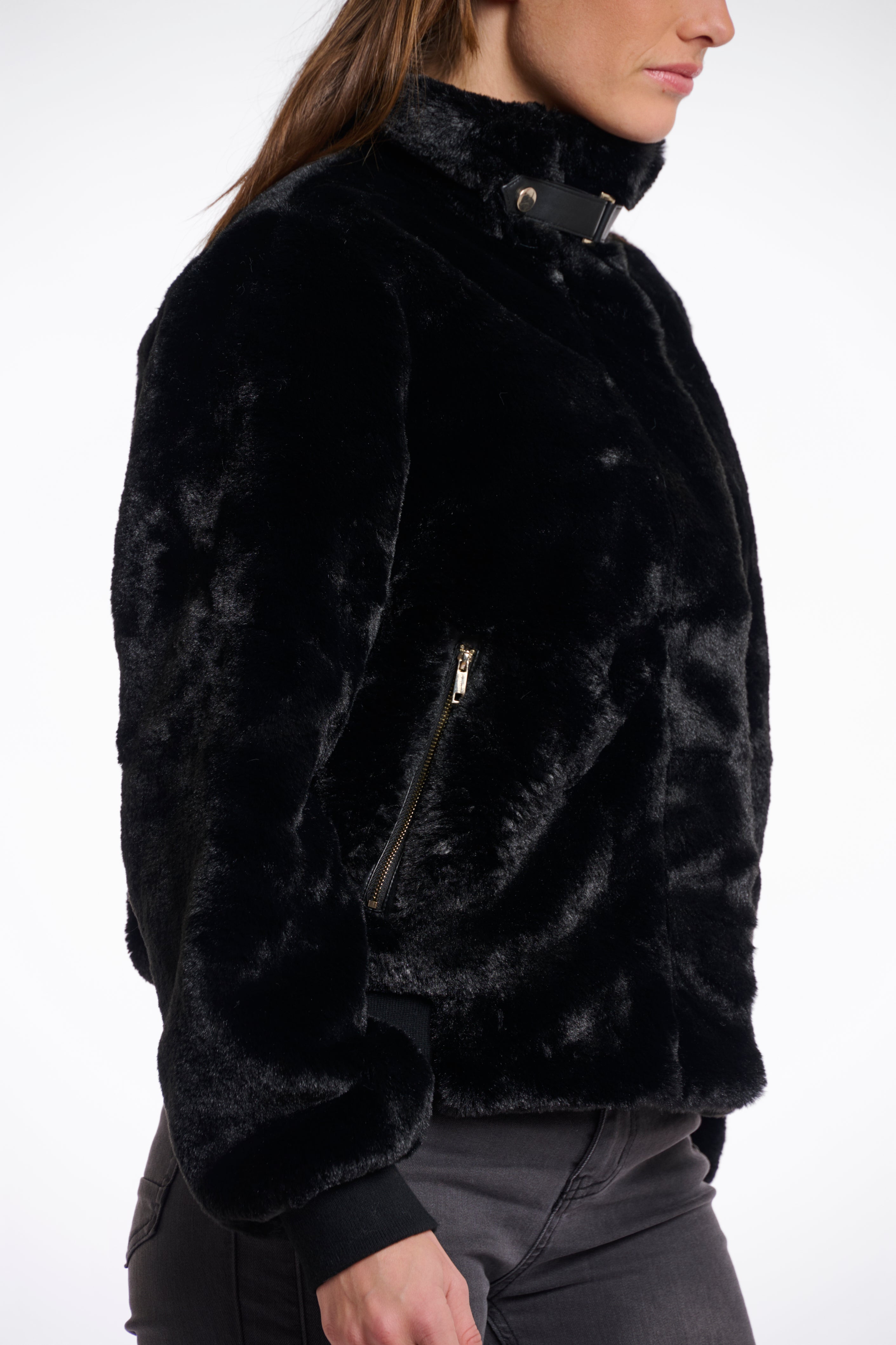 Rino & Pelle Ambra Faux Fur Jacket - Black