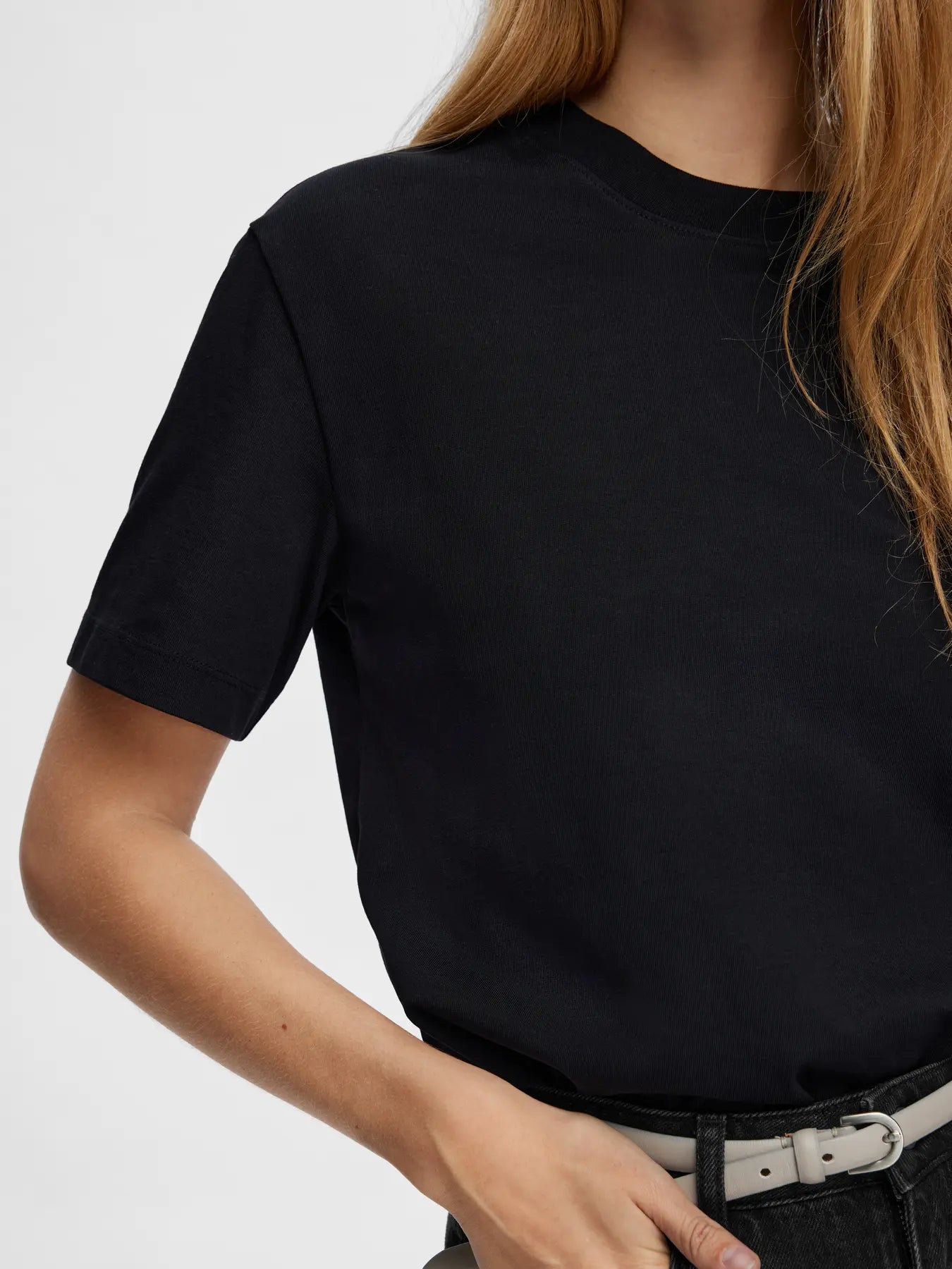 Selected Femme Essential Boxy Tee - Black