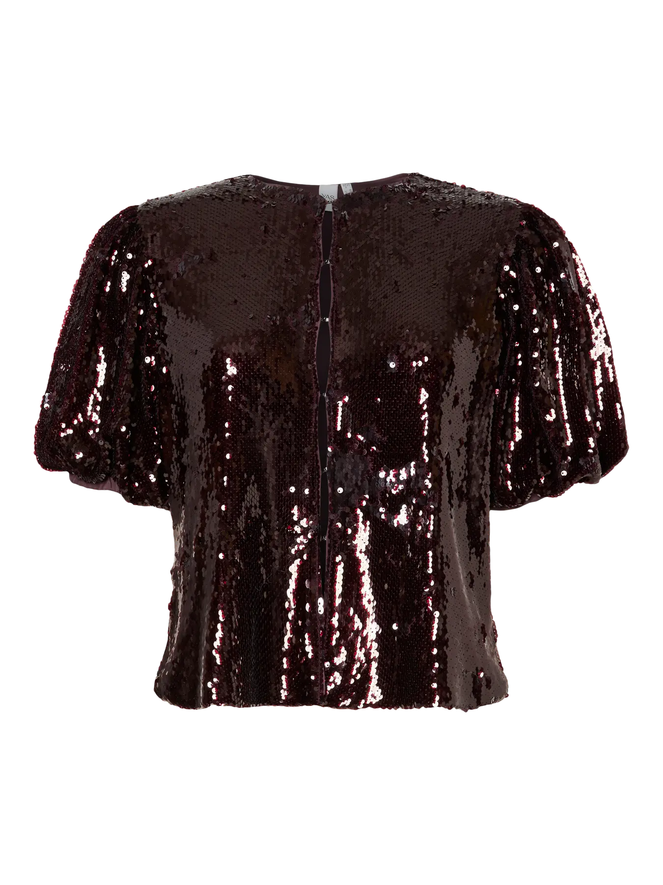 YAS Royalina Sequin Top - Burgandy