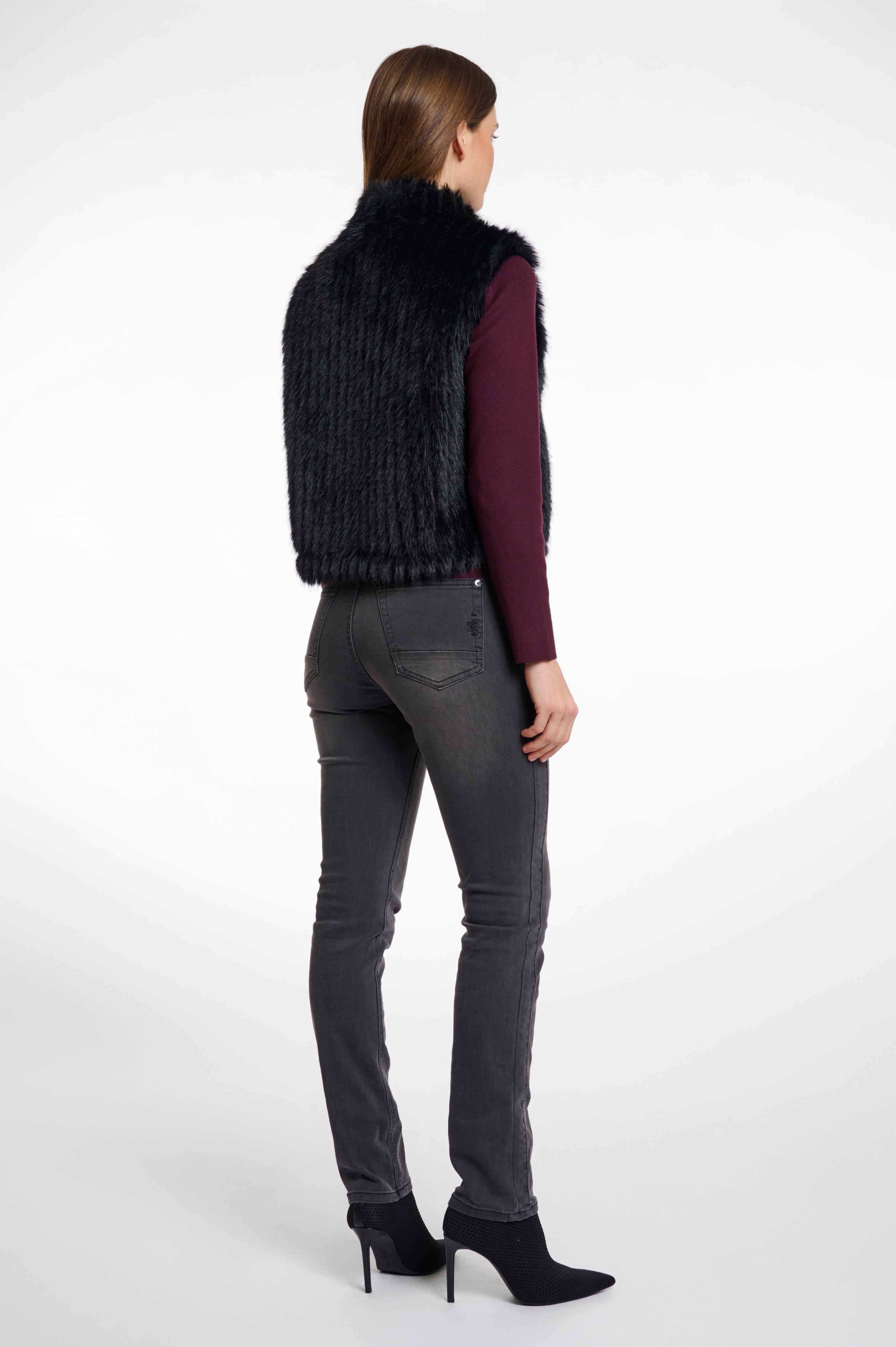 Rino & Pelle Dava Fur Gillet - Black