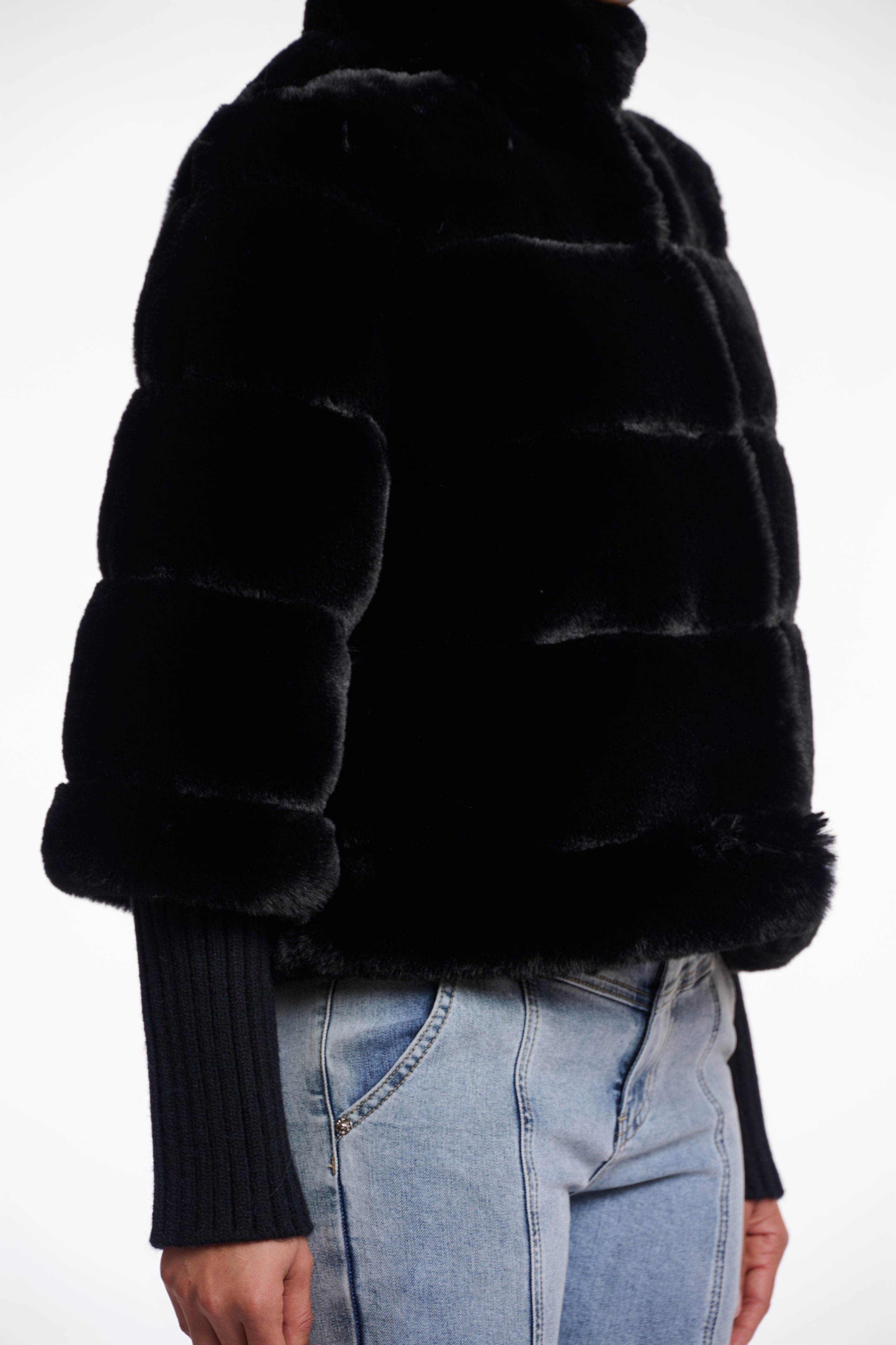 Rino & Pelle Feline Fur Jacket - Black