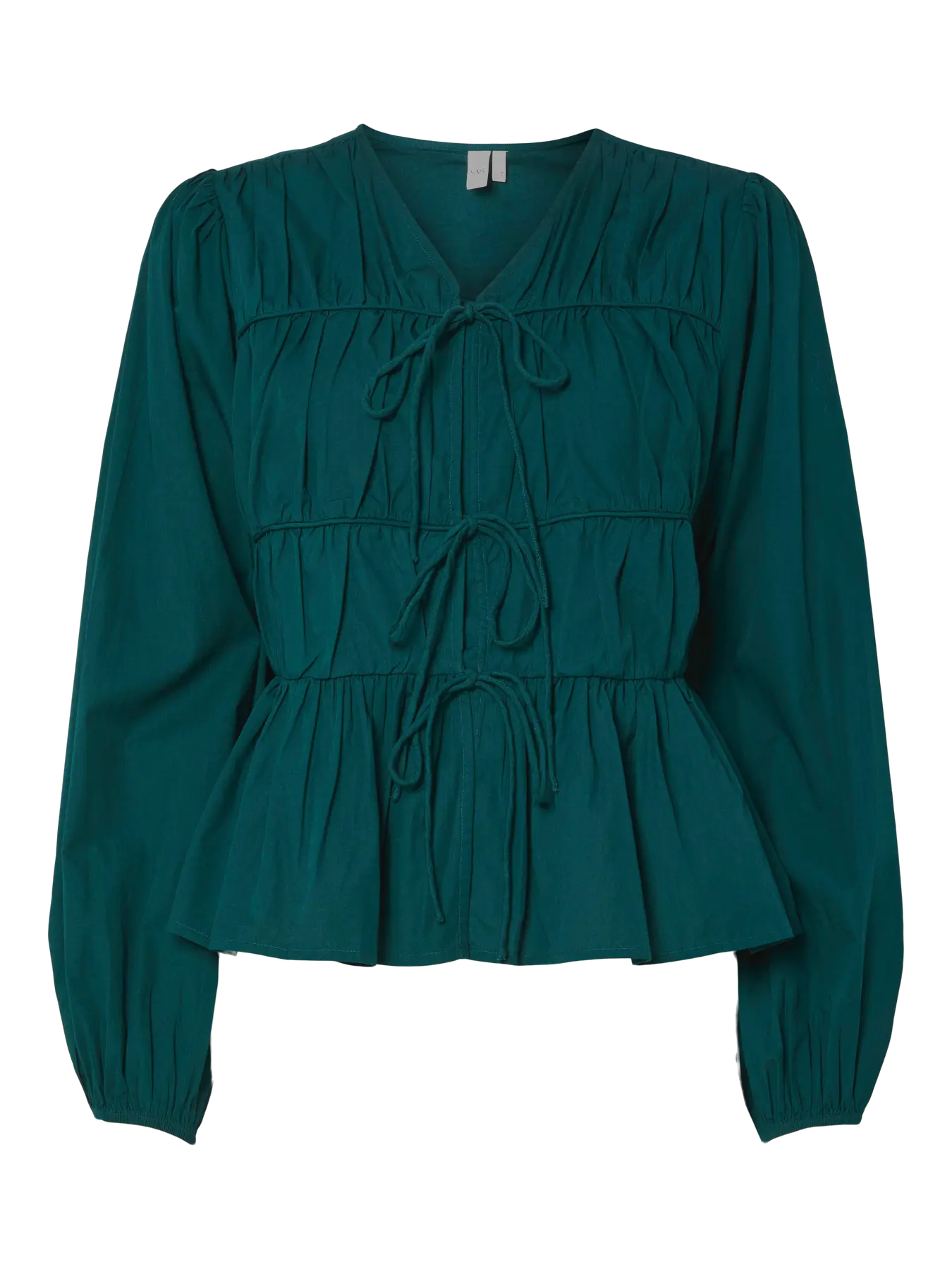 Yas Ebba Shirred Blouse - Pine