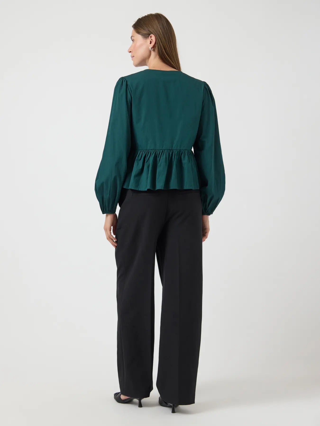 Yas Ebba Shirred Blouse - Pine