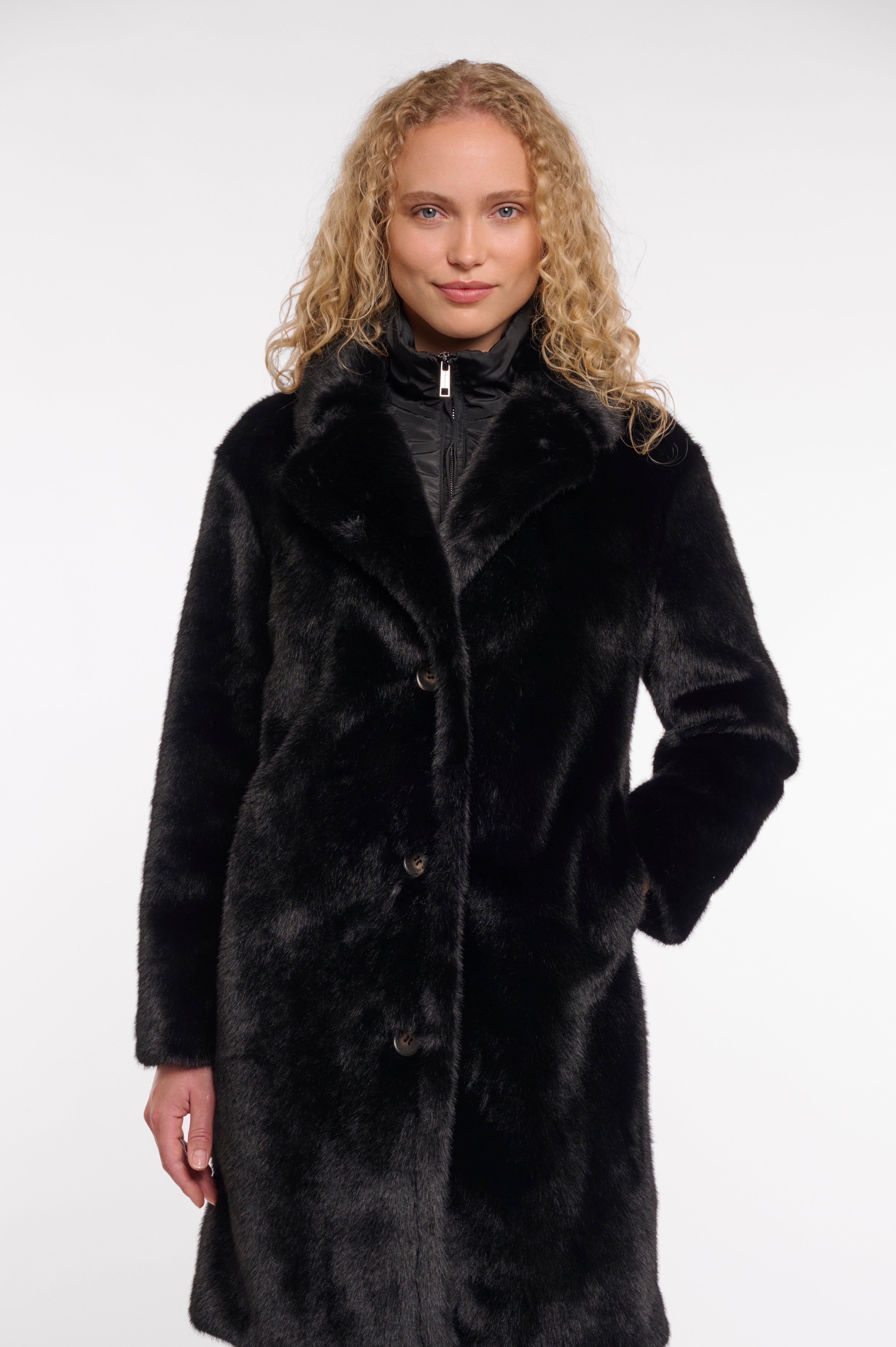 Rino & Pelle Geesje Faux Fur Coat - Black