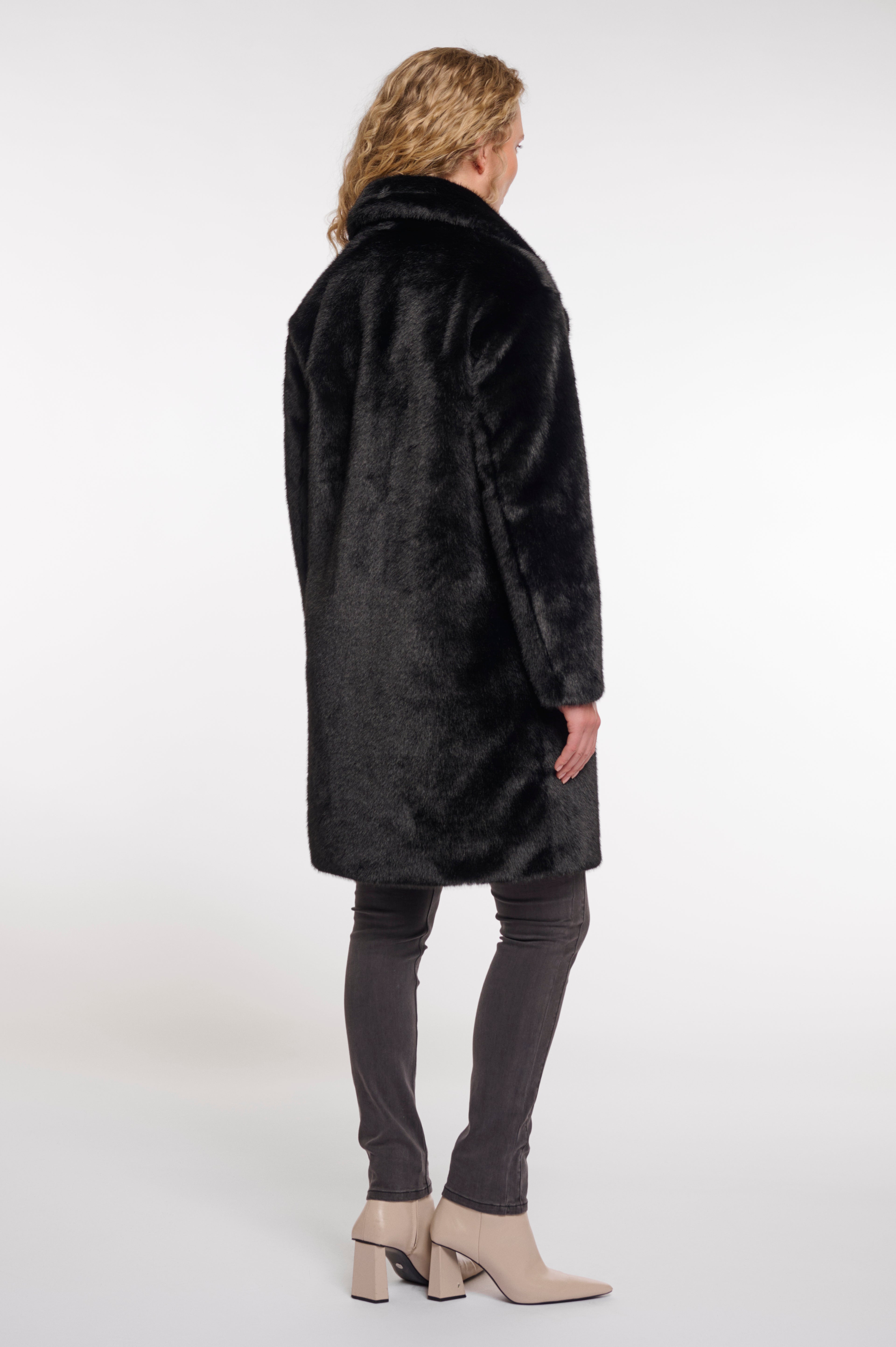 Rino & Pelle Geesje Faux Fur Coat - Black