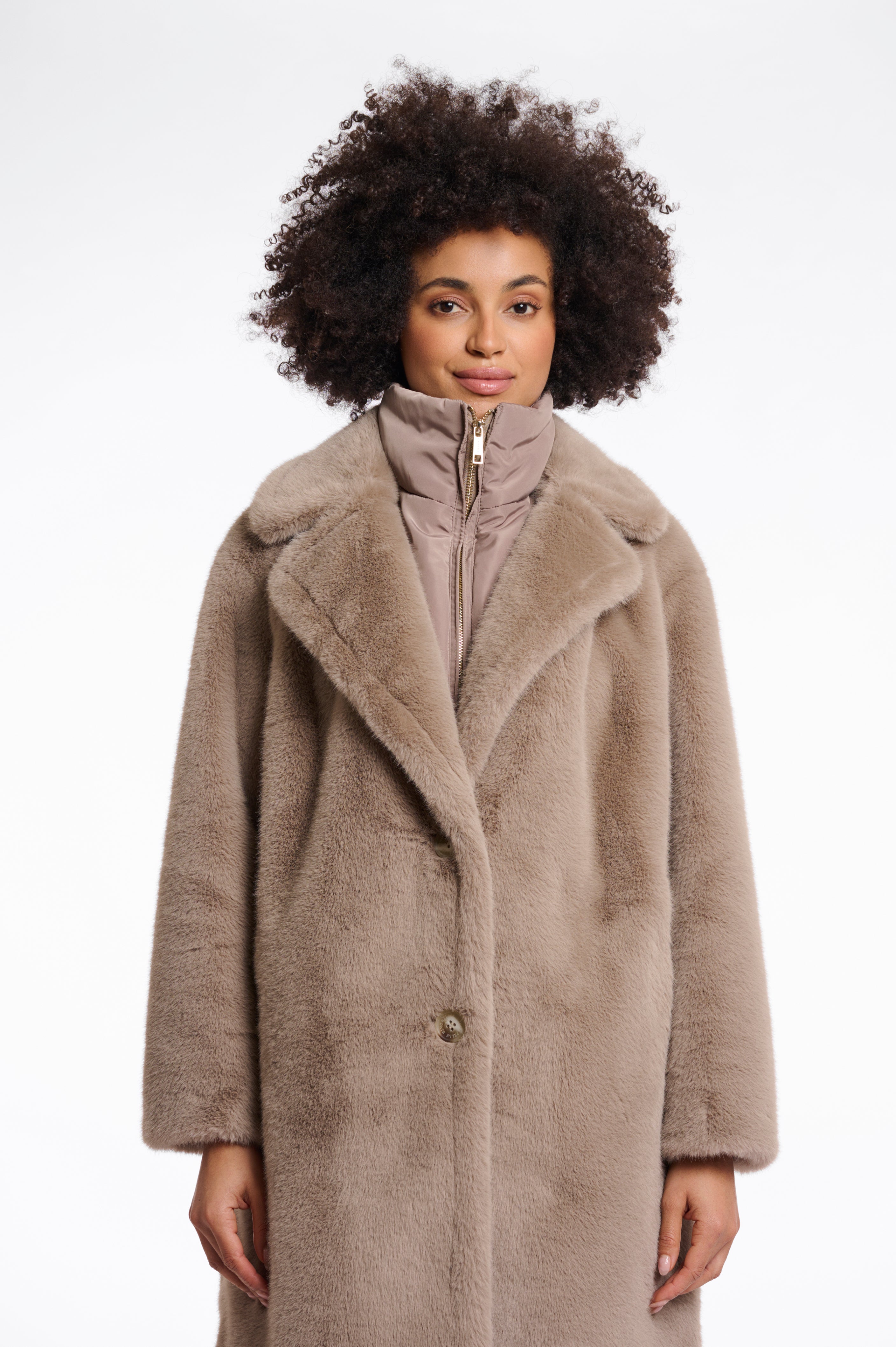 Rino & Pelle Geesje Faux Fur Coat - Toffee