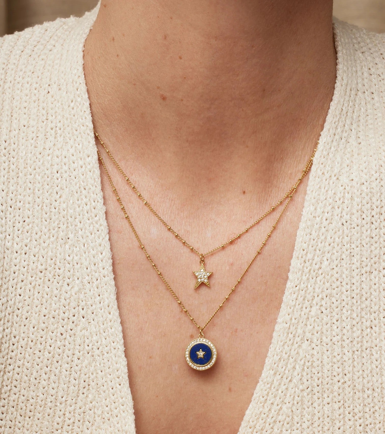 Ashiana Nebula Layered Charm Necklace