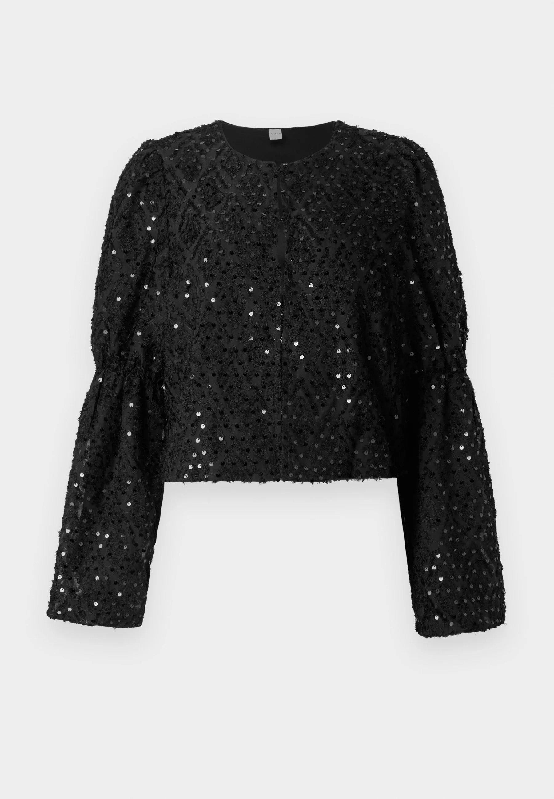 YAS Serala Sequin Long Sleeve Top - Black