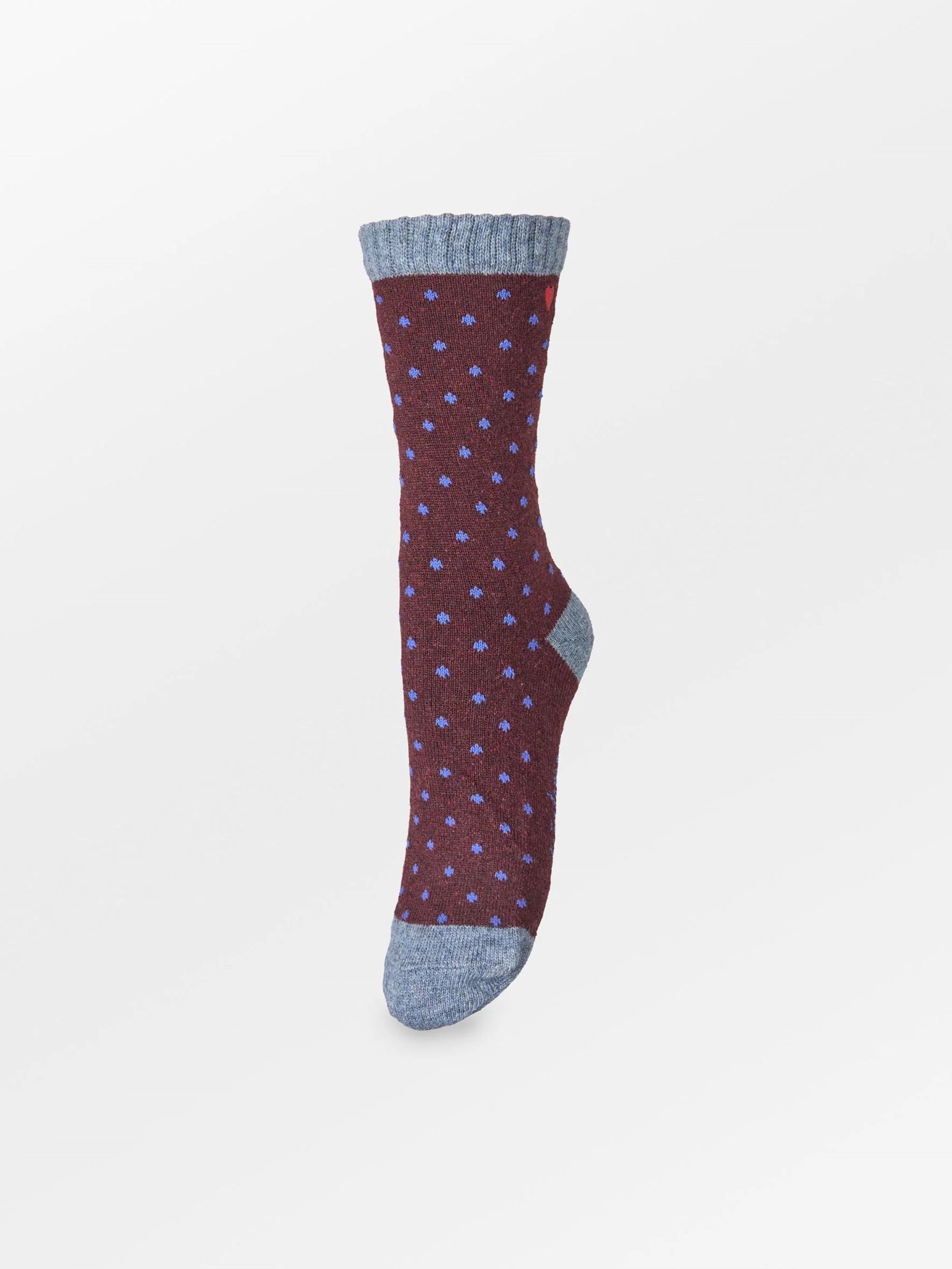 Becksondergaard Dotted Wola Sock - Fig Red