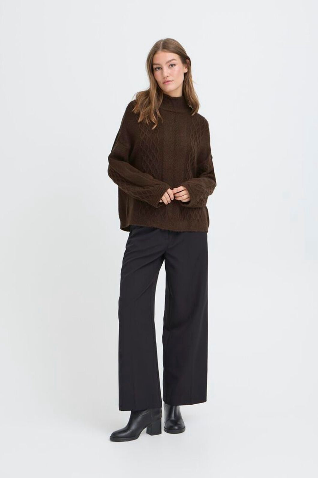 Ichi Mylle Jumper - Coffee Bean