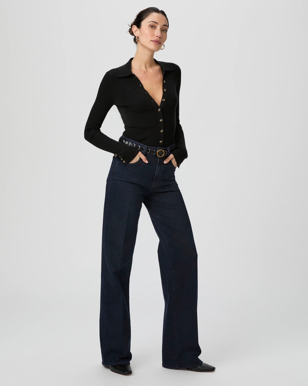 Paige Sasha 32" Wide Leg Jean - Duchess