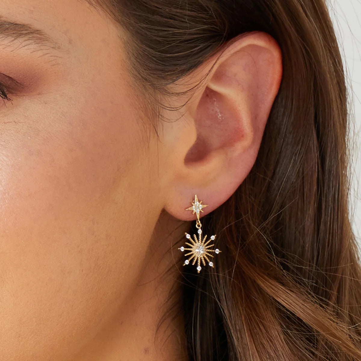 Ashiana Northern Star Gold Stud Earrings