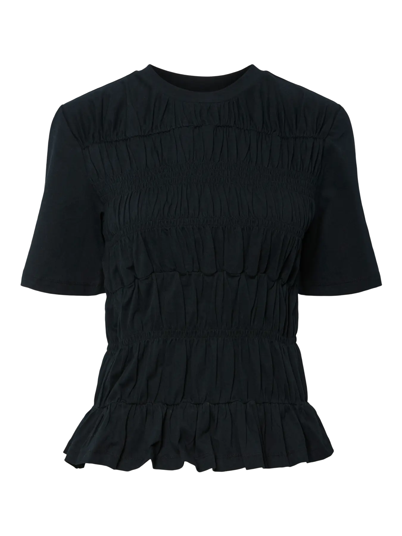 YAS Bisla Smock Top - Black