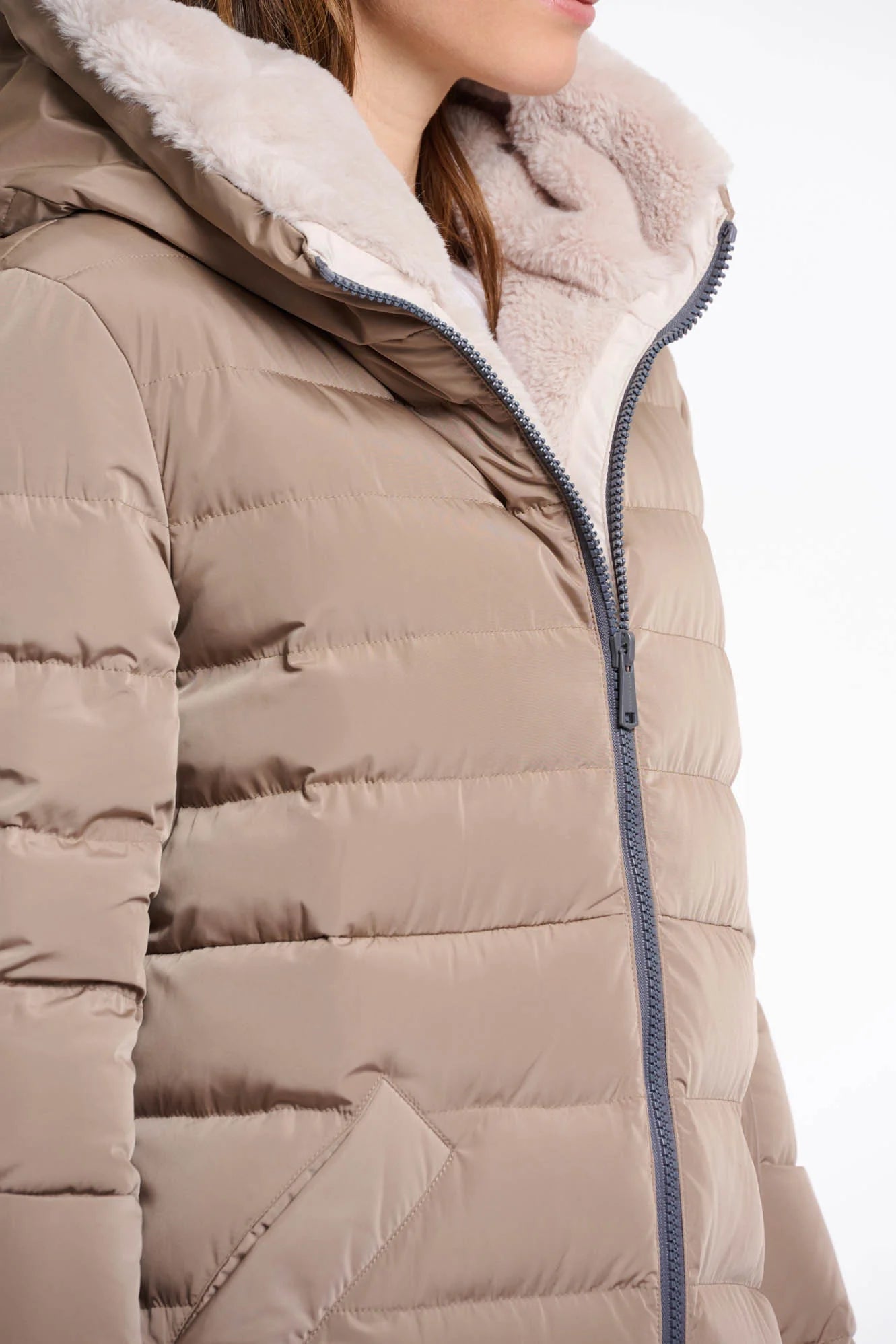 Rino & Pelle Kelia Fur Coat - Toffee Stone