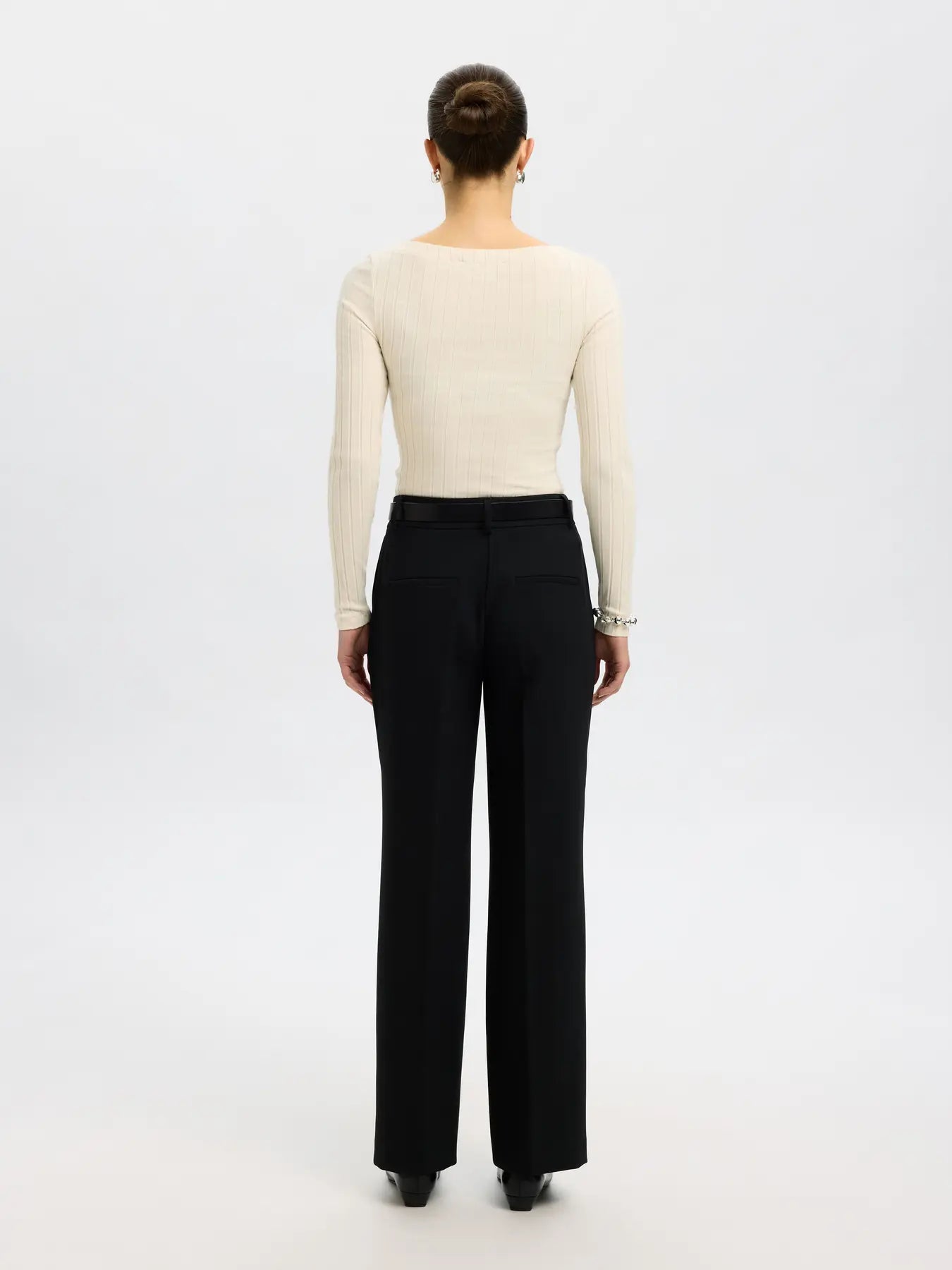 Selected Femme Signe Boat Neck Top - Cream