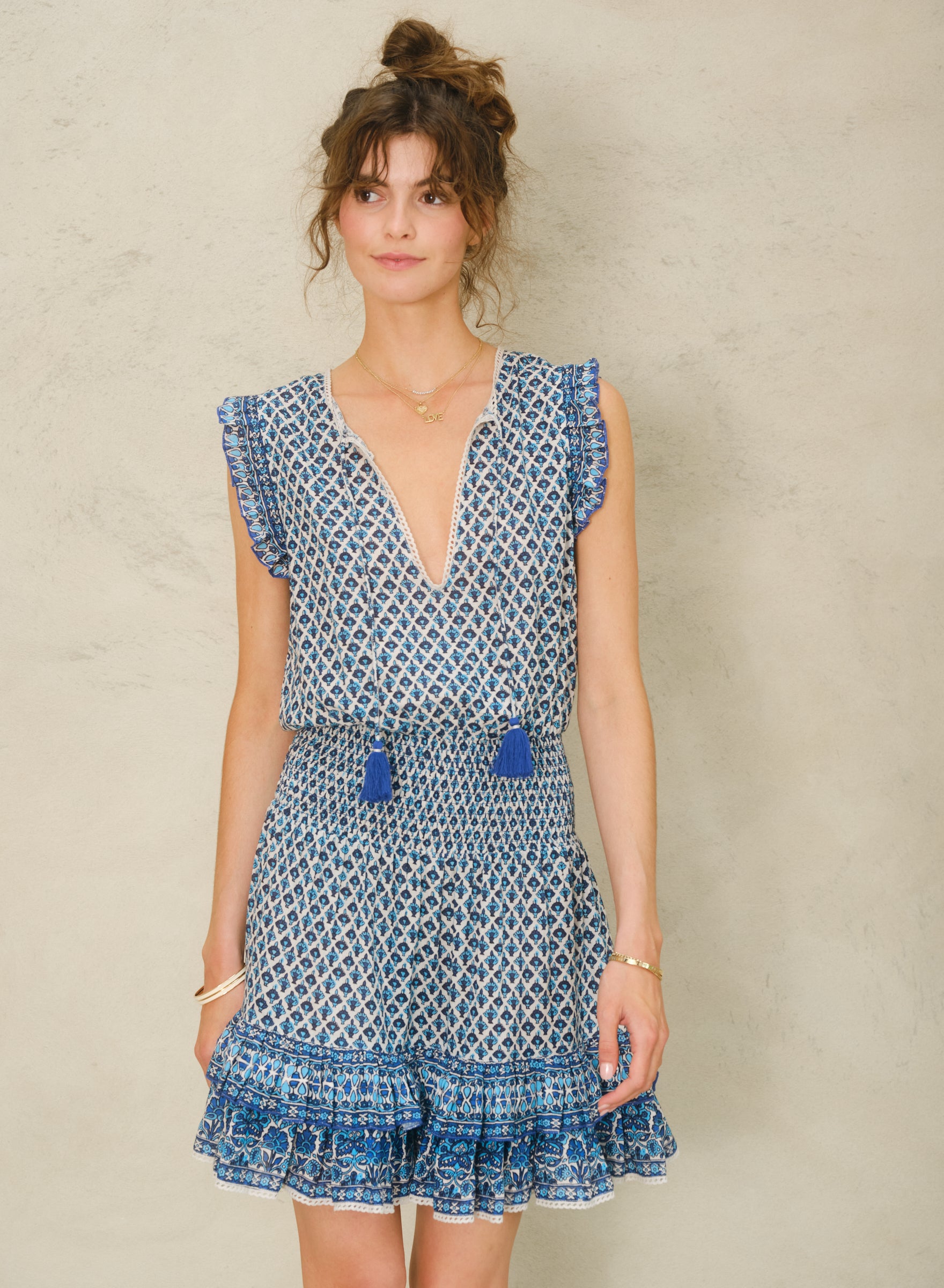 M.A.B.E Viti Print Dress - Blue