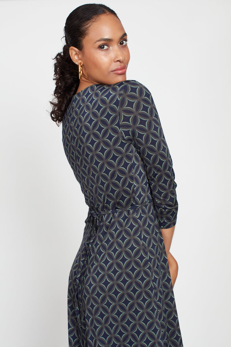 Onjenu Amy Dress - Geo Green Print