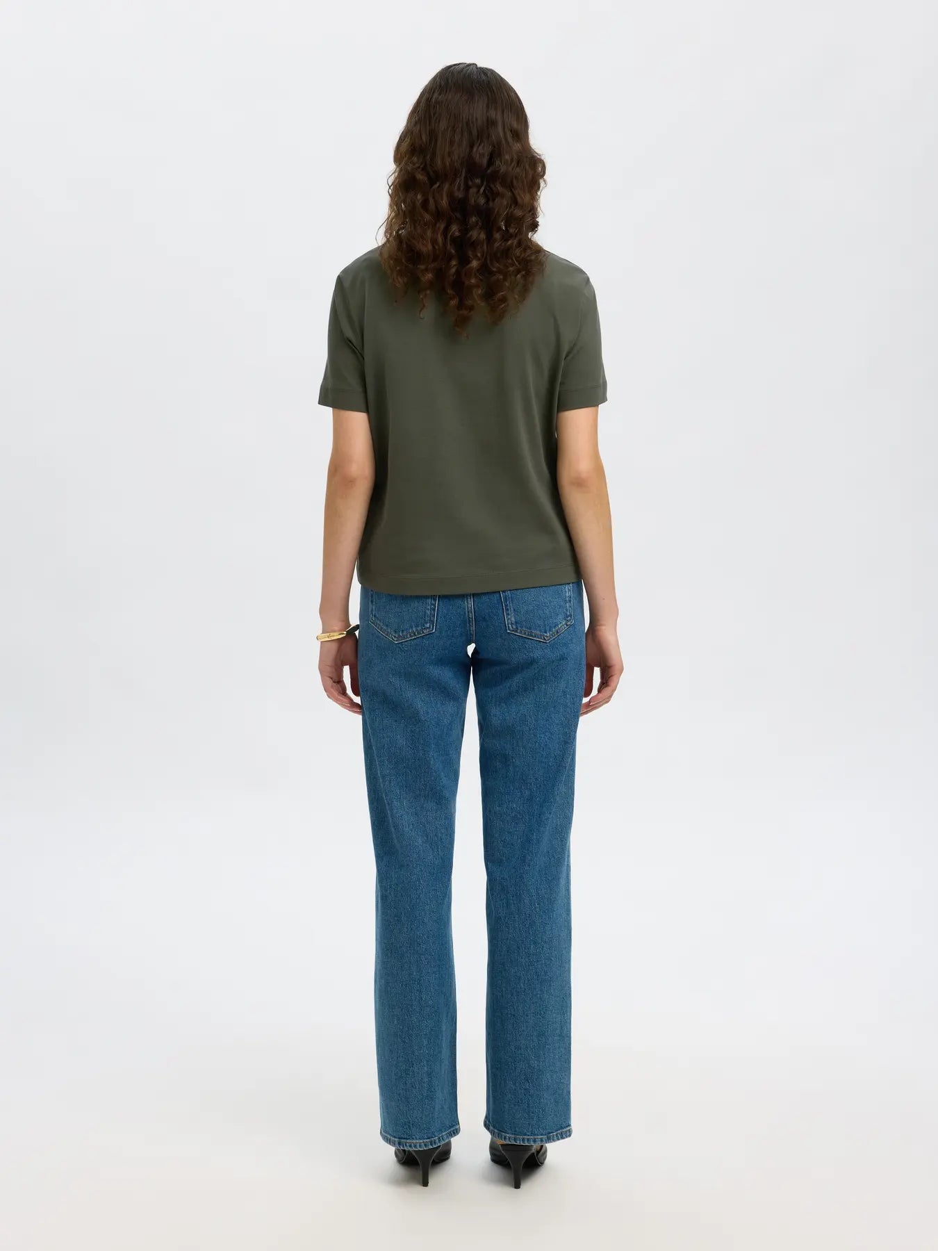 Selected Femme Essential Boxy Tee - Dee Depths