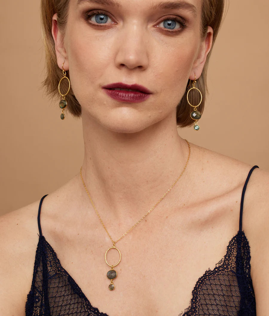 Ashiana Cadiz Labradorite Gemstone Earrings