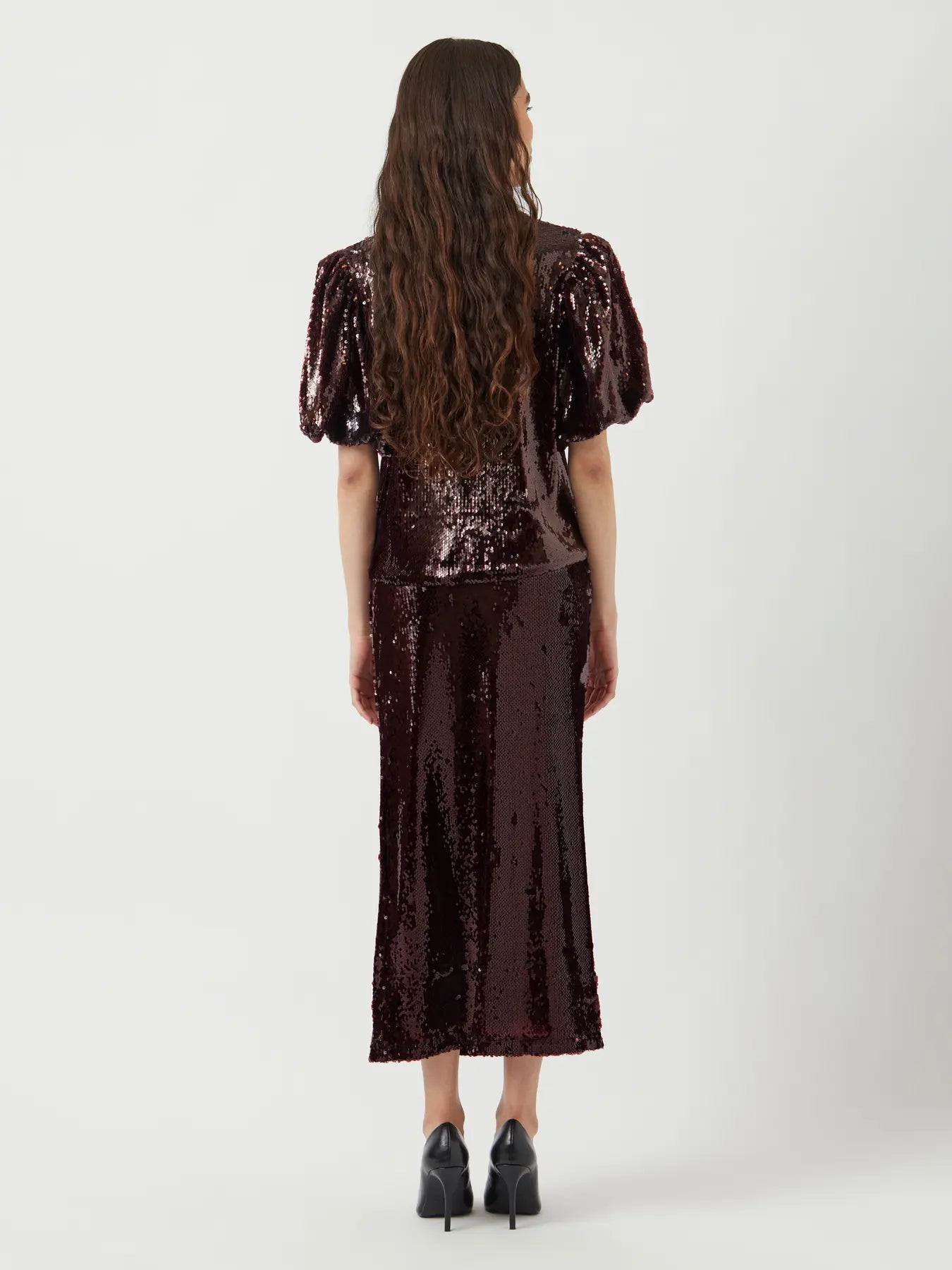 YAS Royalina Sequin Ankle Skirt