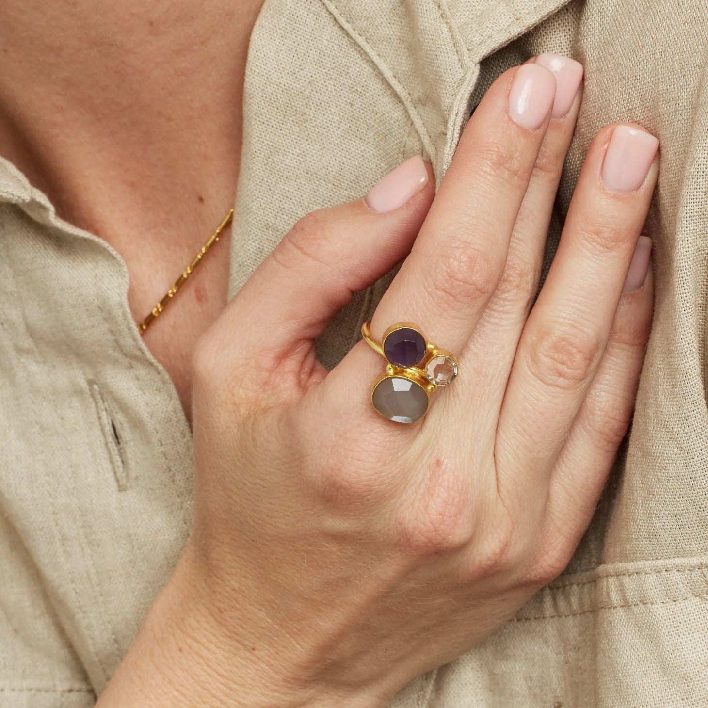 Ashiana Florence Grey & Iolite Ring