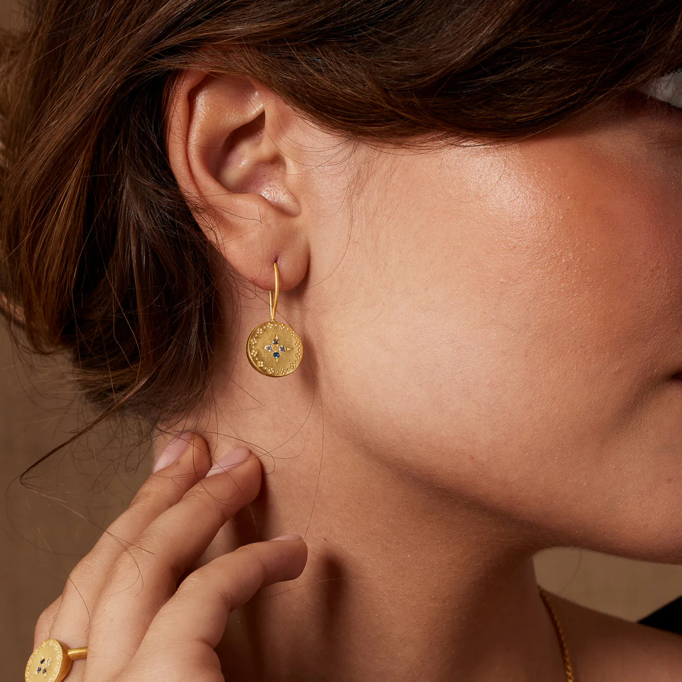 Ashiana Gemma Earrings Blue