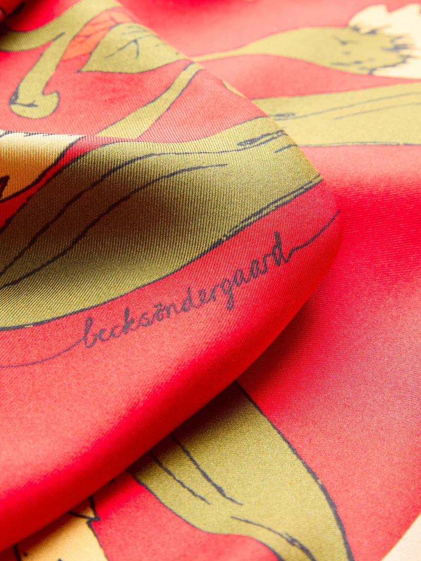 BeckSöndergaard Magna Flower Scarf - Red