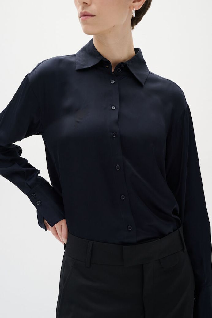 In Wear Pauline Silky Shirt - Navy