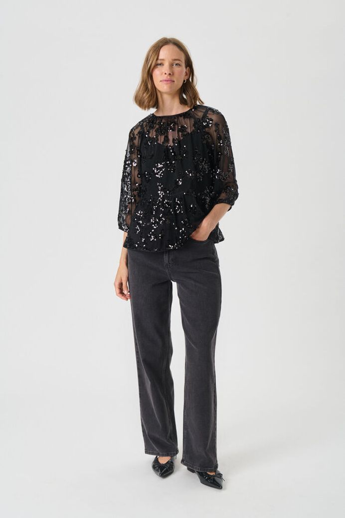 Part Two Vivan Sequin Mesh Top