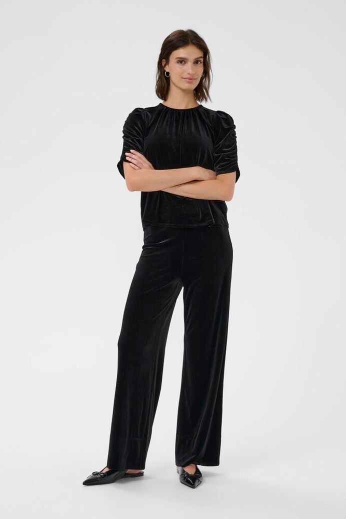 Part Two Valeria Velvet Blouse -Black