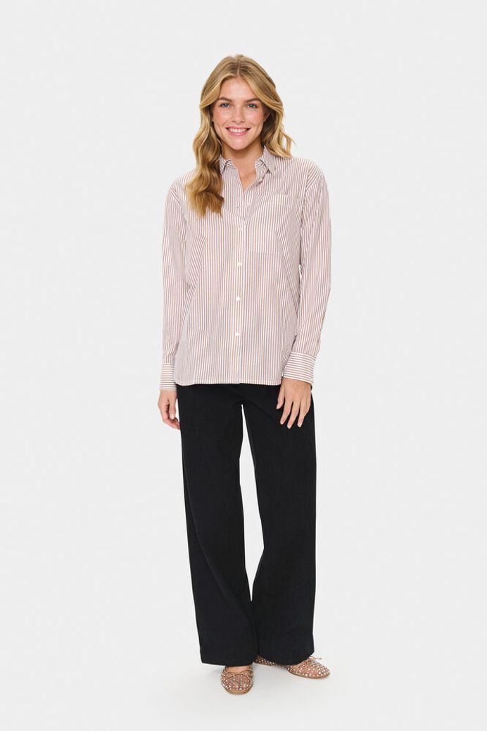 Saint Tropez Marley Striped Shirt - Beige