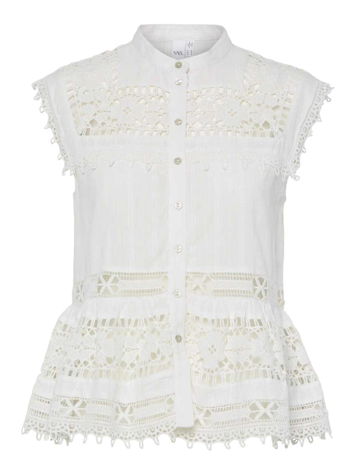 YAS Saloni Peplum Blouse - White