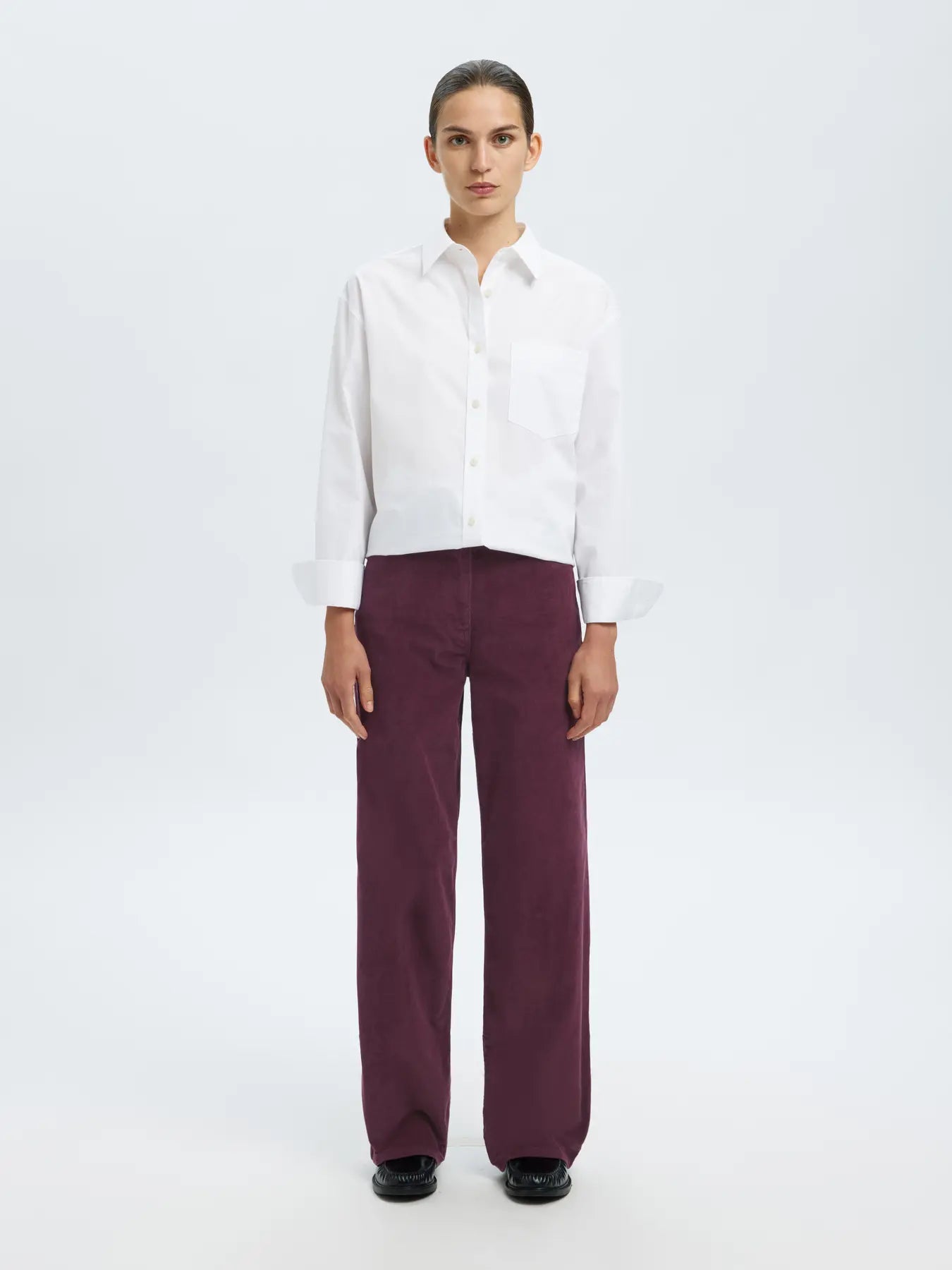 Selected Femme Wide Runa Cord Pant - Fig