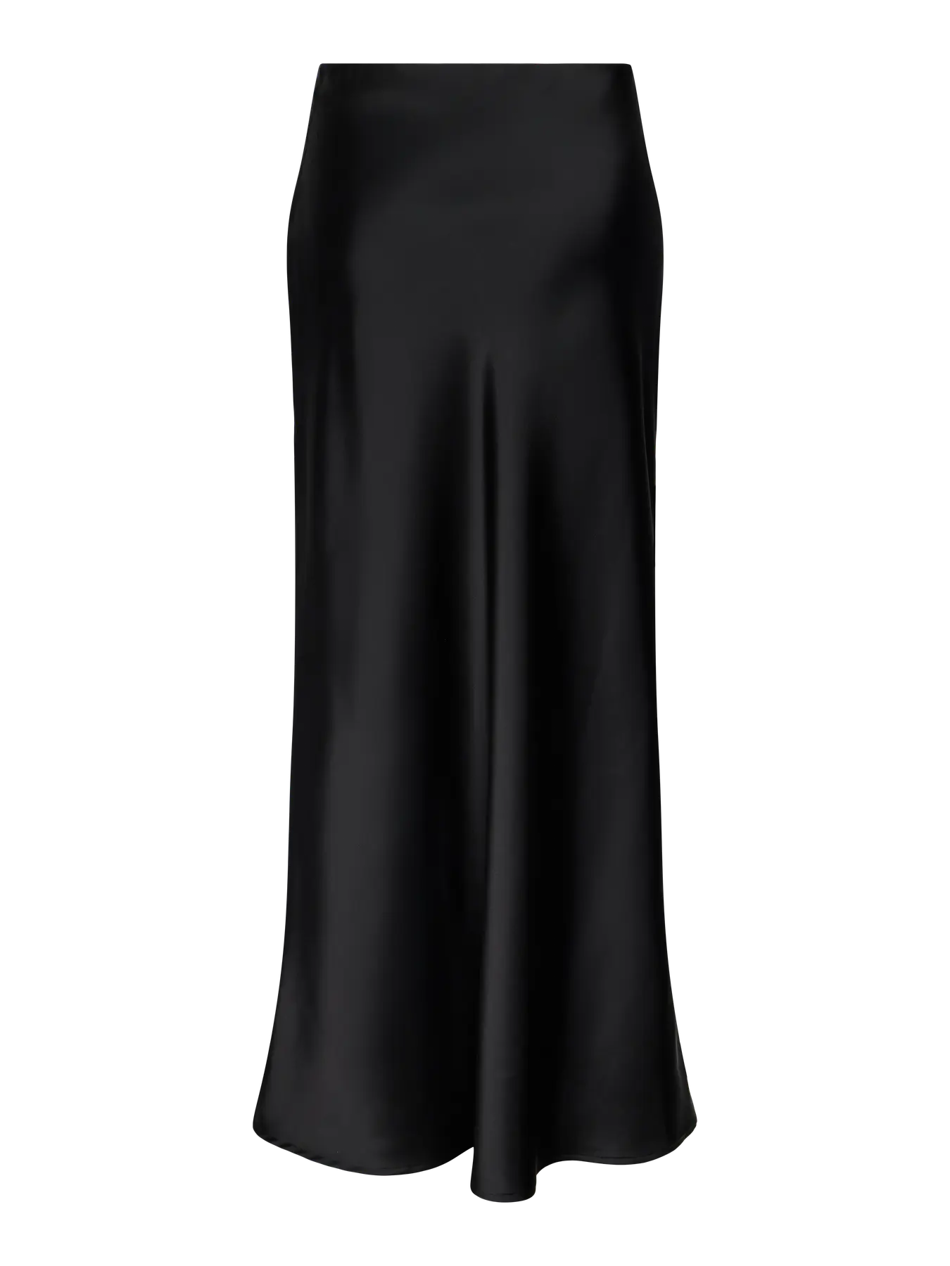 YAS Pella Maxi Satin Skirt - Black