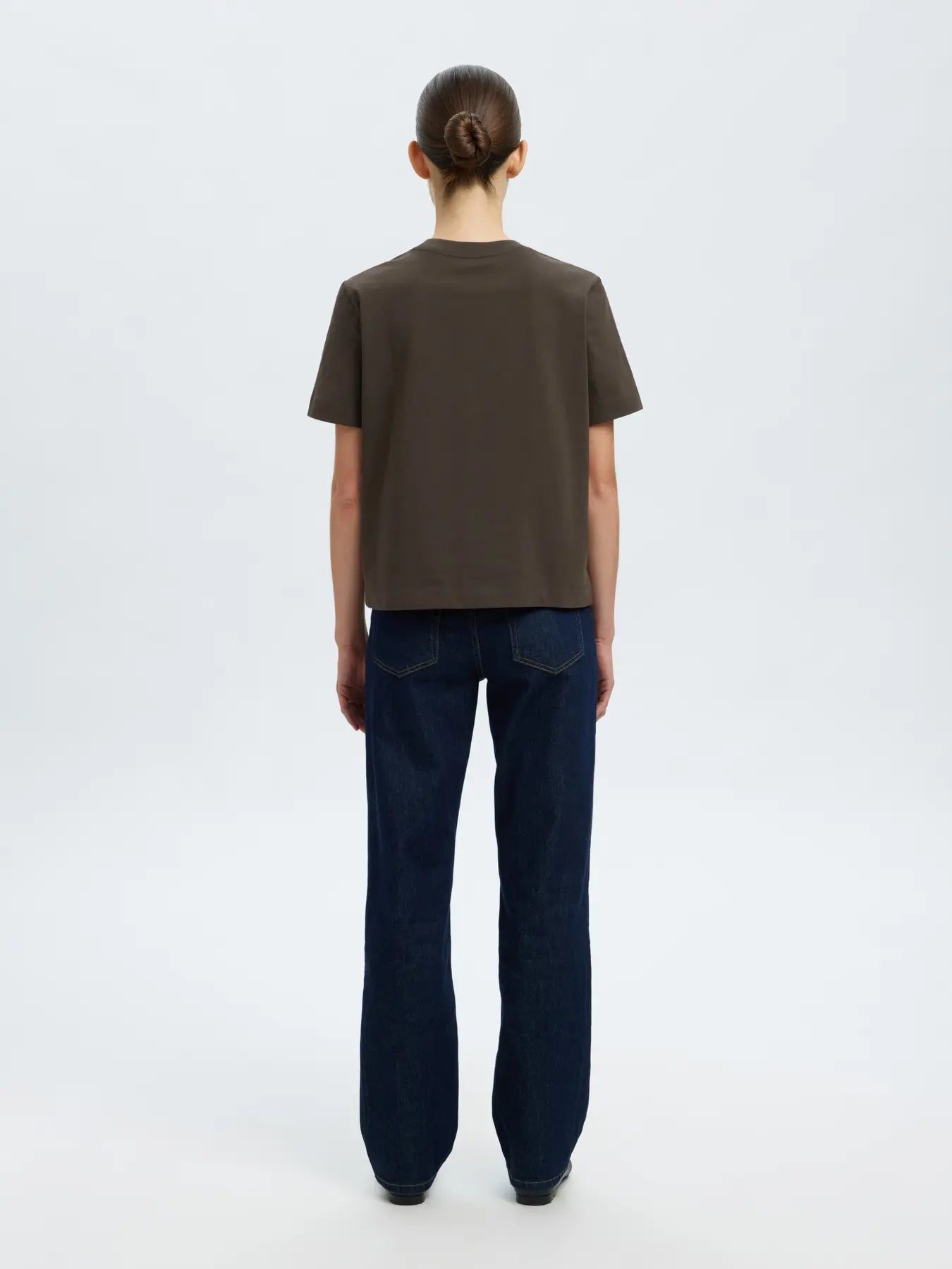 Selected Femme Essential Boxy Tee - Brown