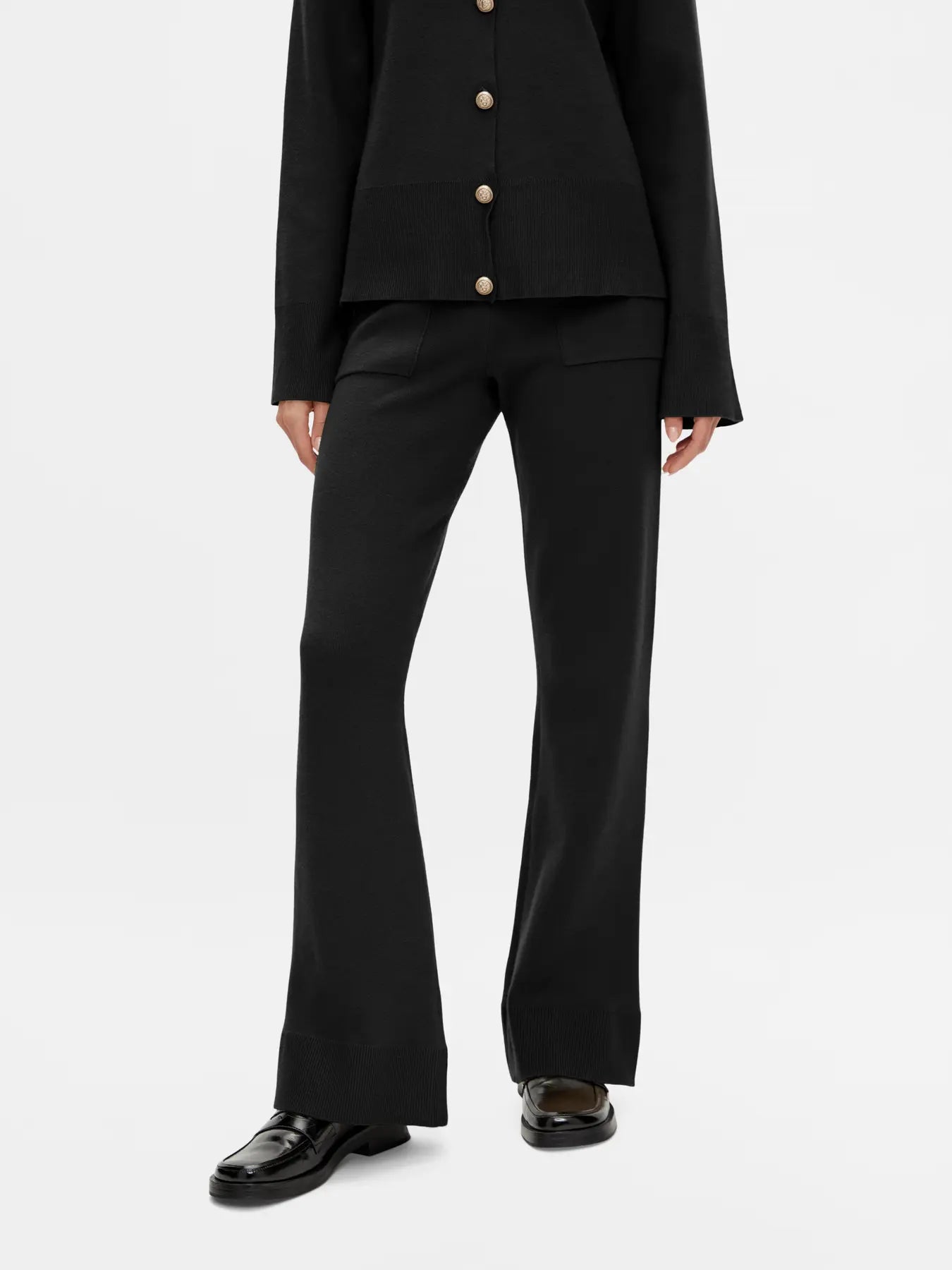 YAS Pimi Knit Trousers - Black