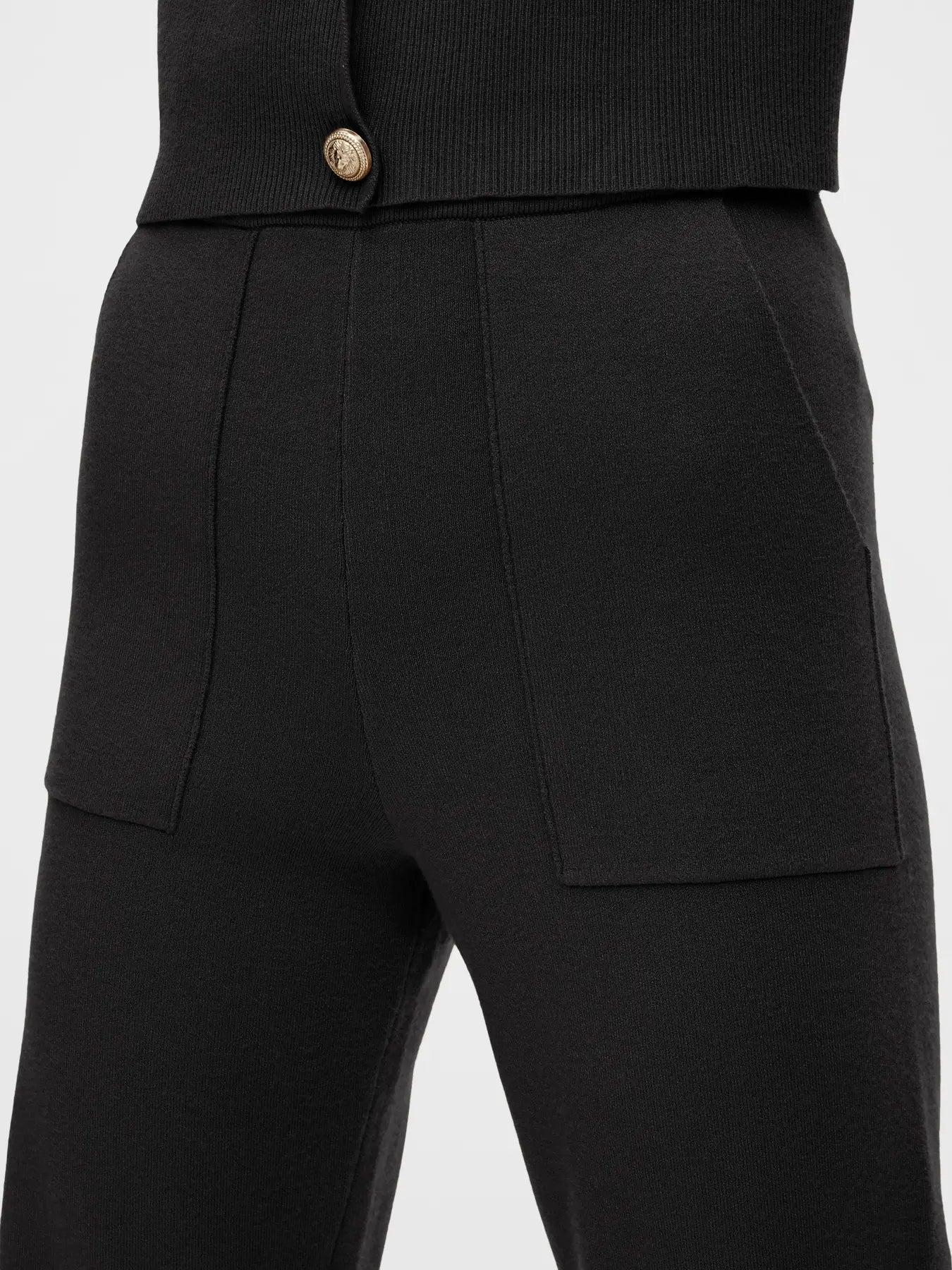 YAS Pimi Knit Trousers - Black