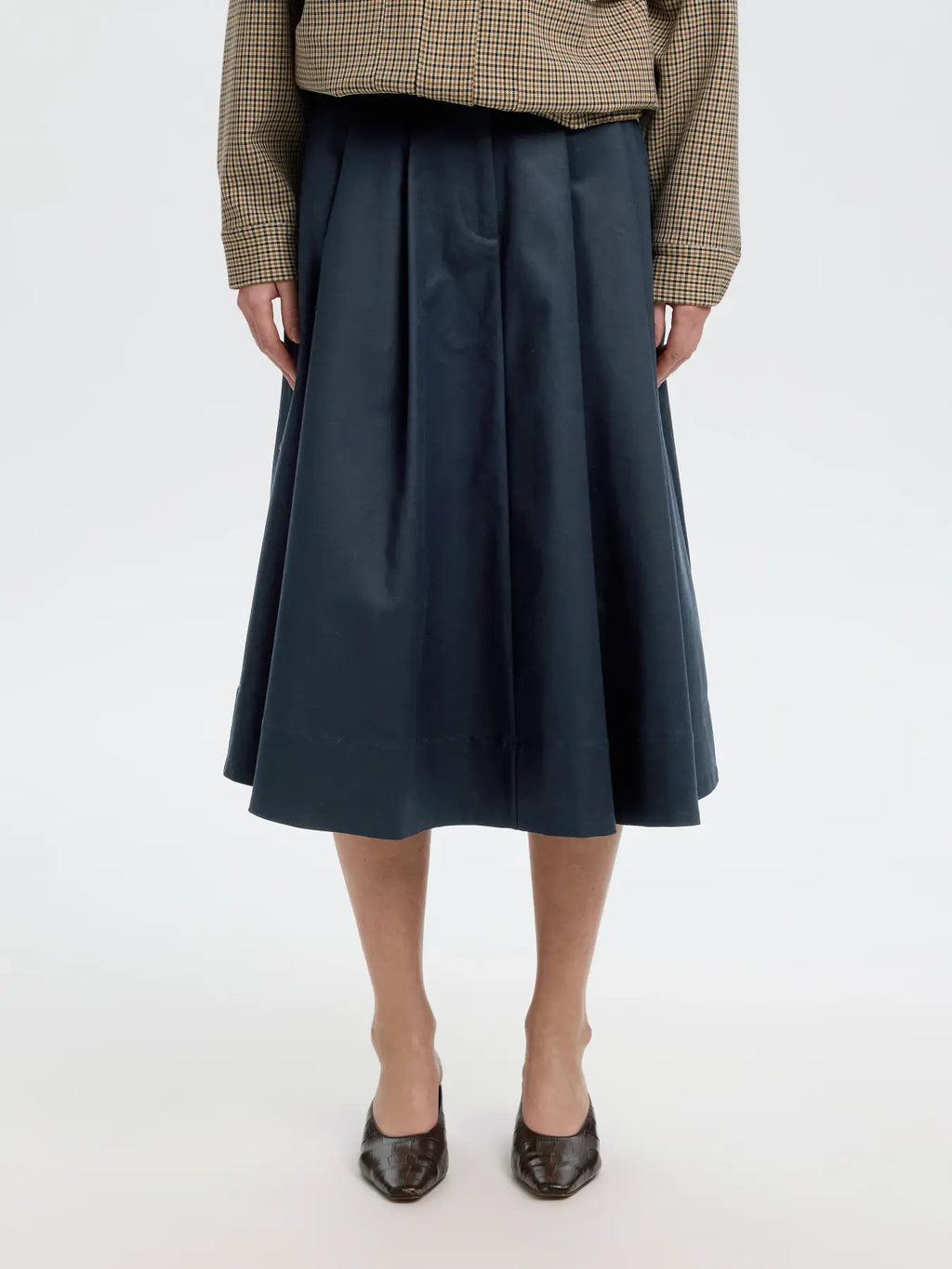 Selected Heather Midi Skirt - Navy