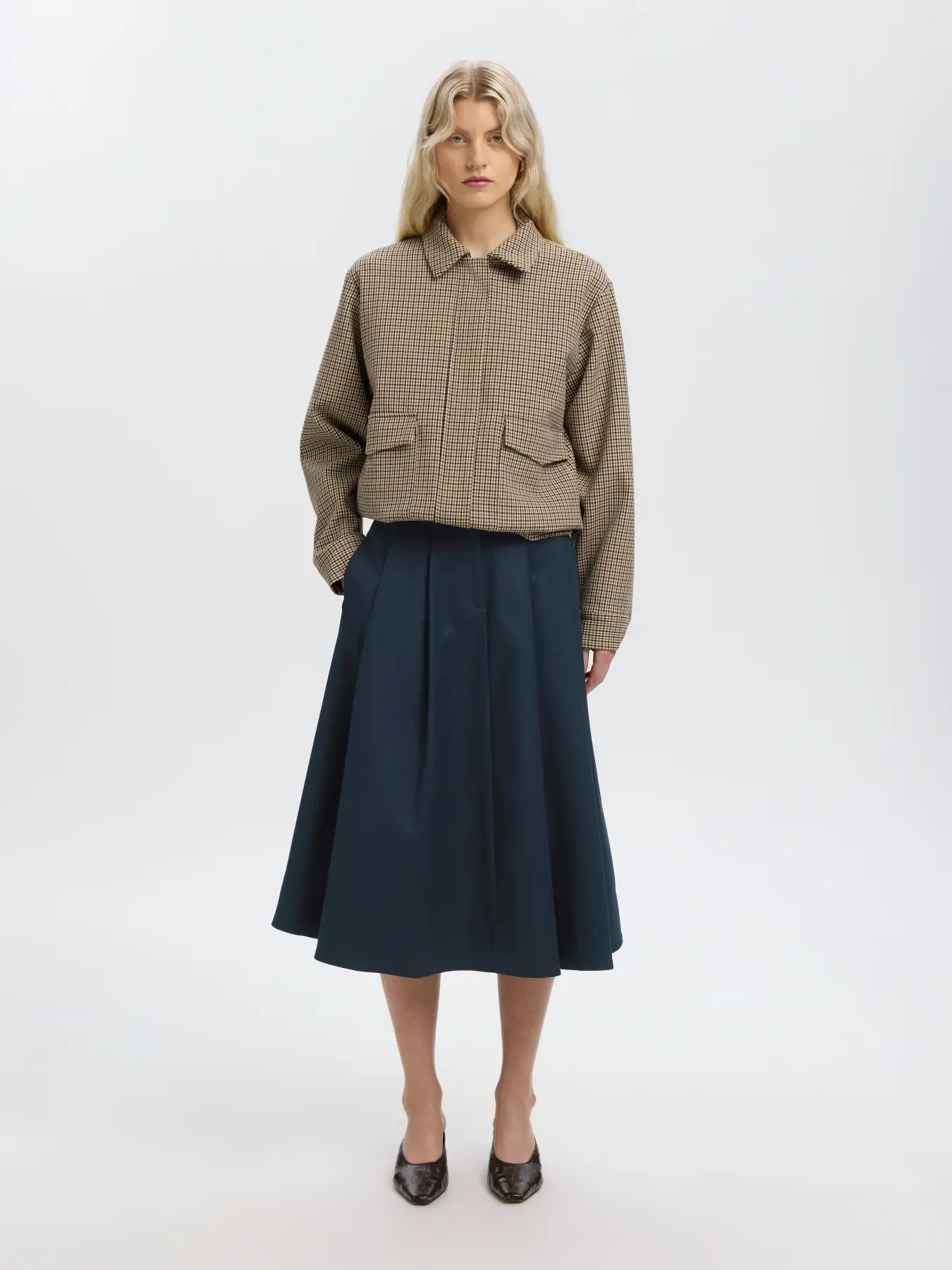 Selected Heather Midi Skirt - Navy